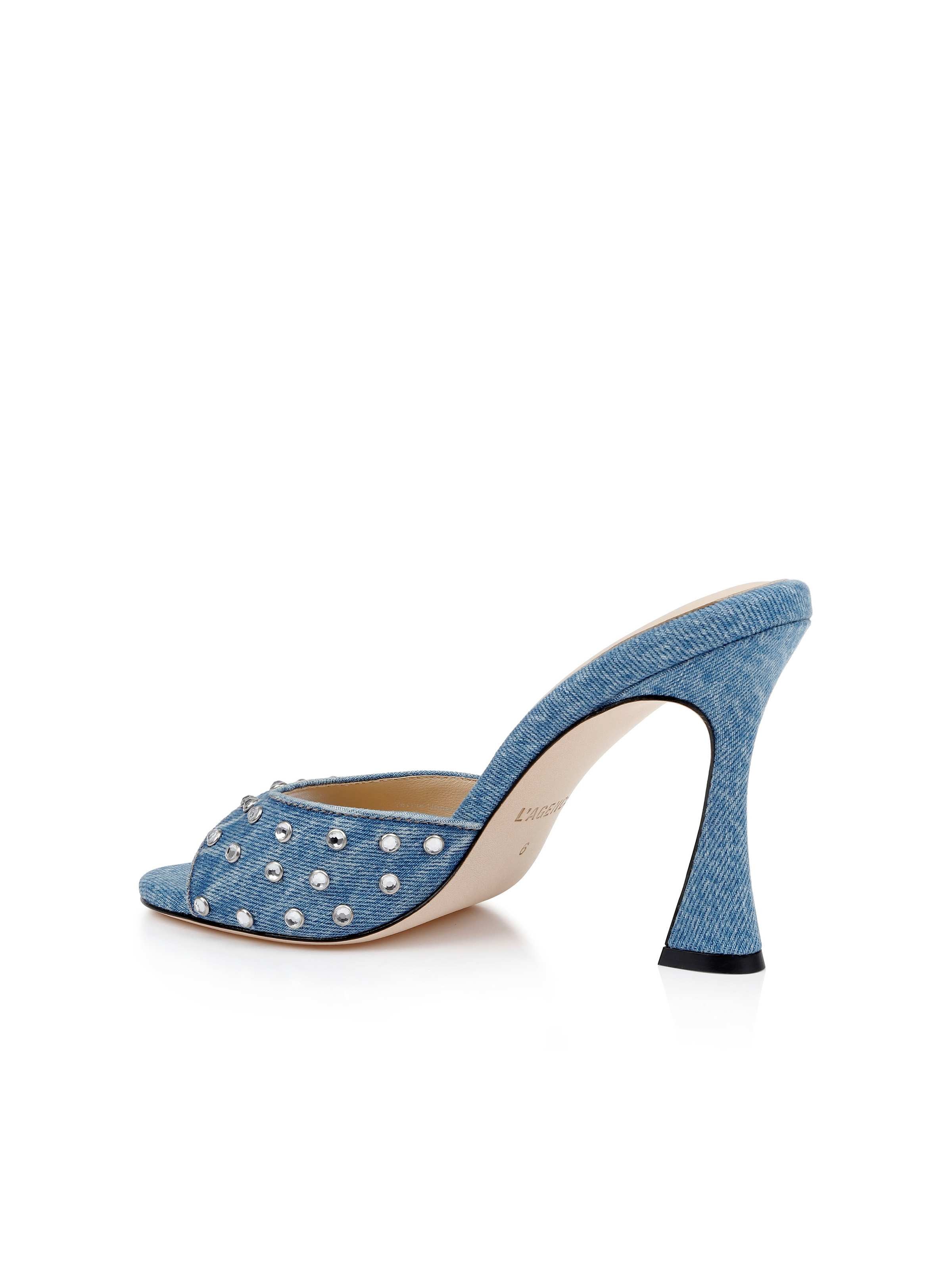 L'AGENCE - Lucienne Embellished Denim Mule - Image 3
