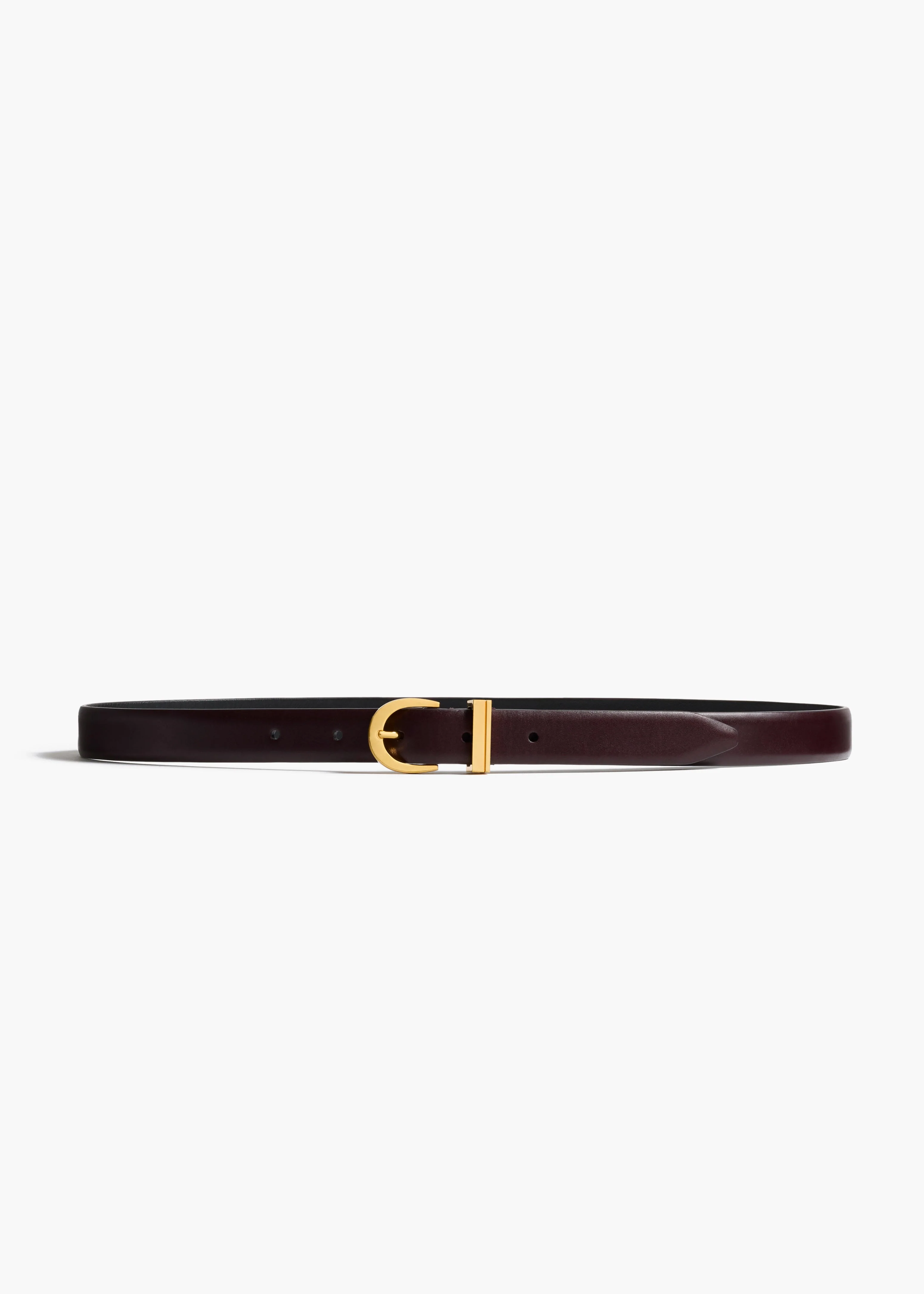 Khaite - Luna Belt in Bordeaux Leather with Gold