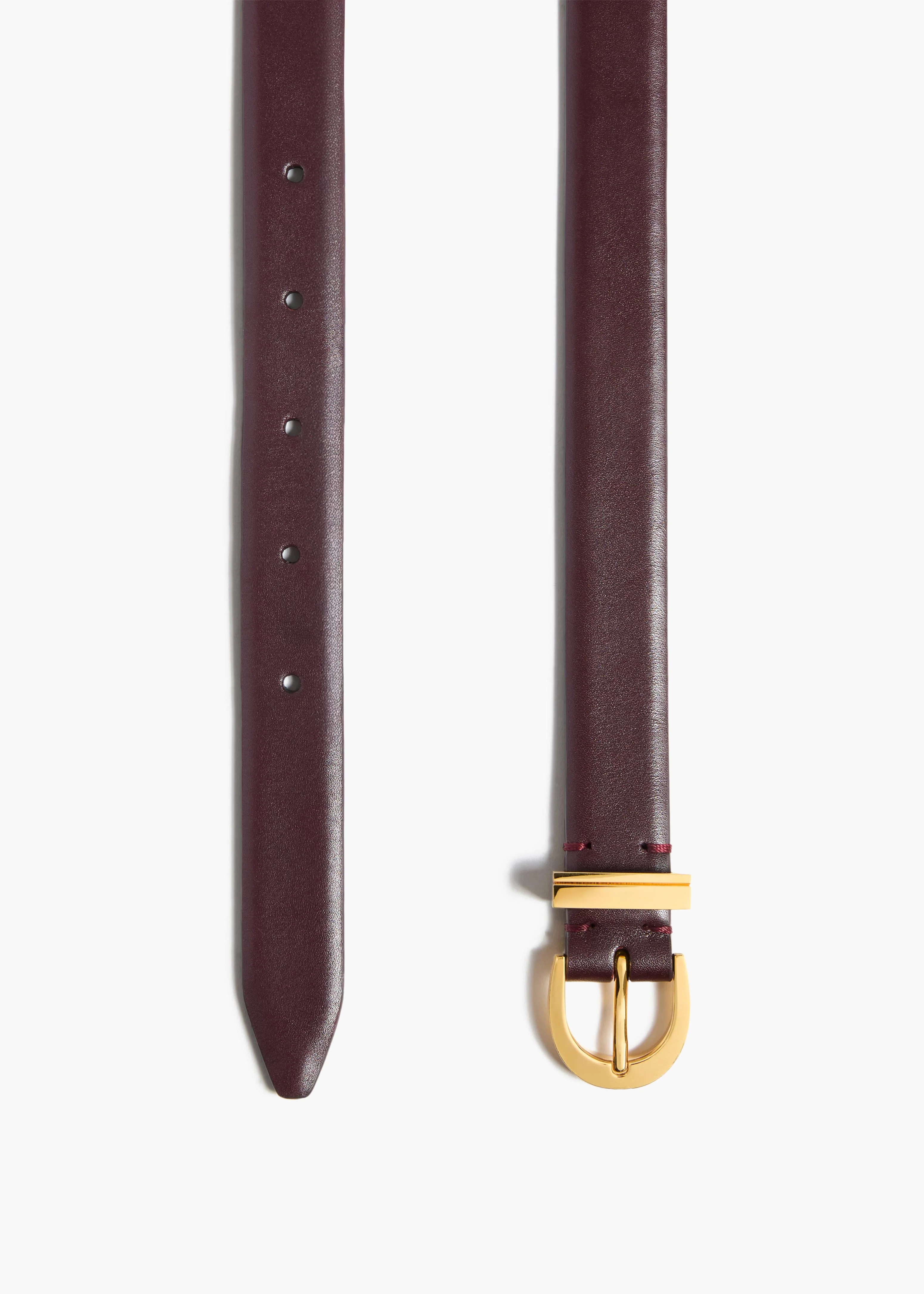 Khaite - Luna Belt in Bordeaux Leather with Gold - Image 2
