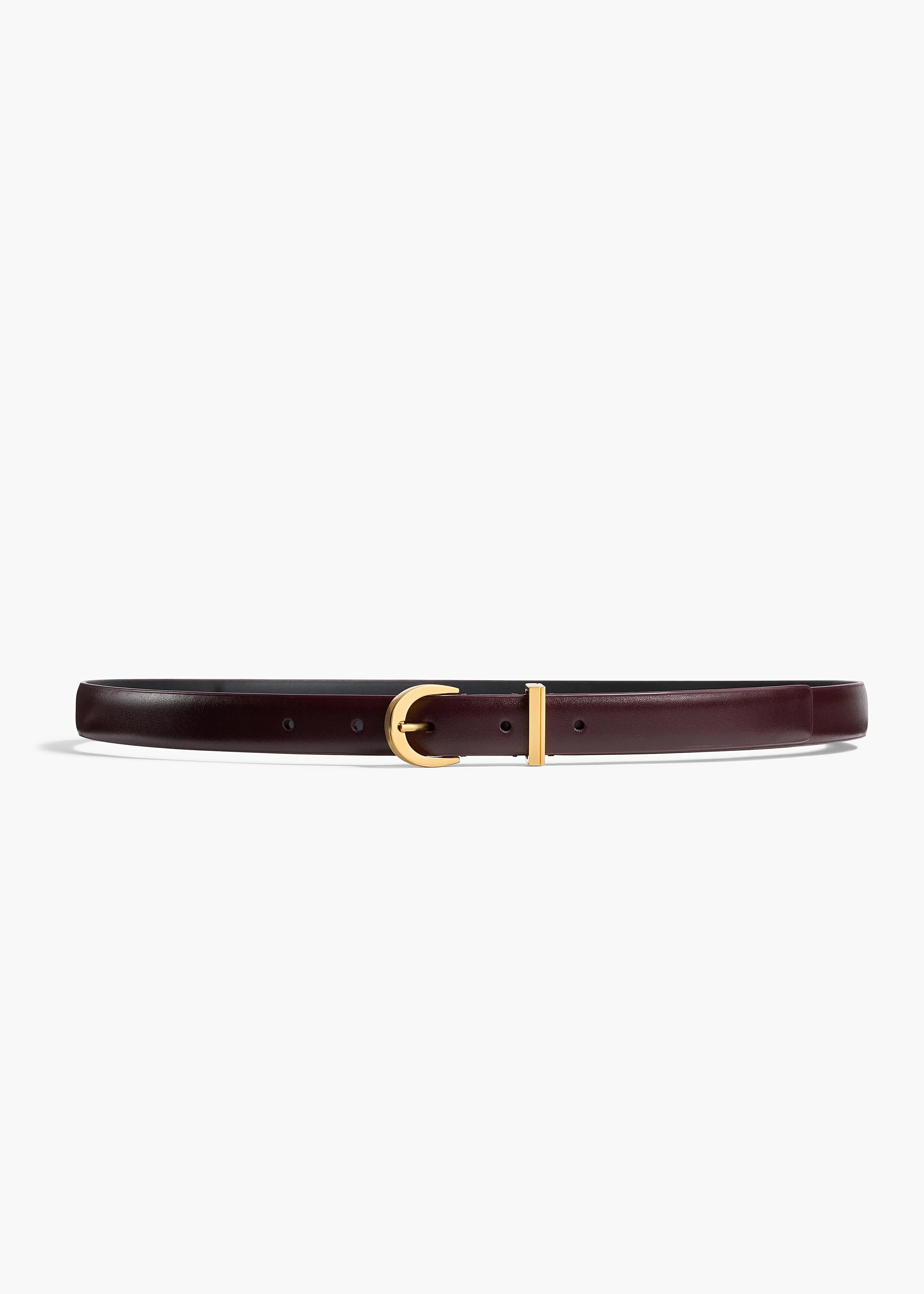 Khaite - Luna Belt in Bordeaux Leather with Gold - Image 4