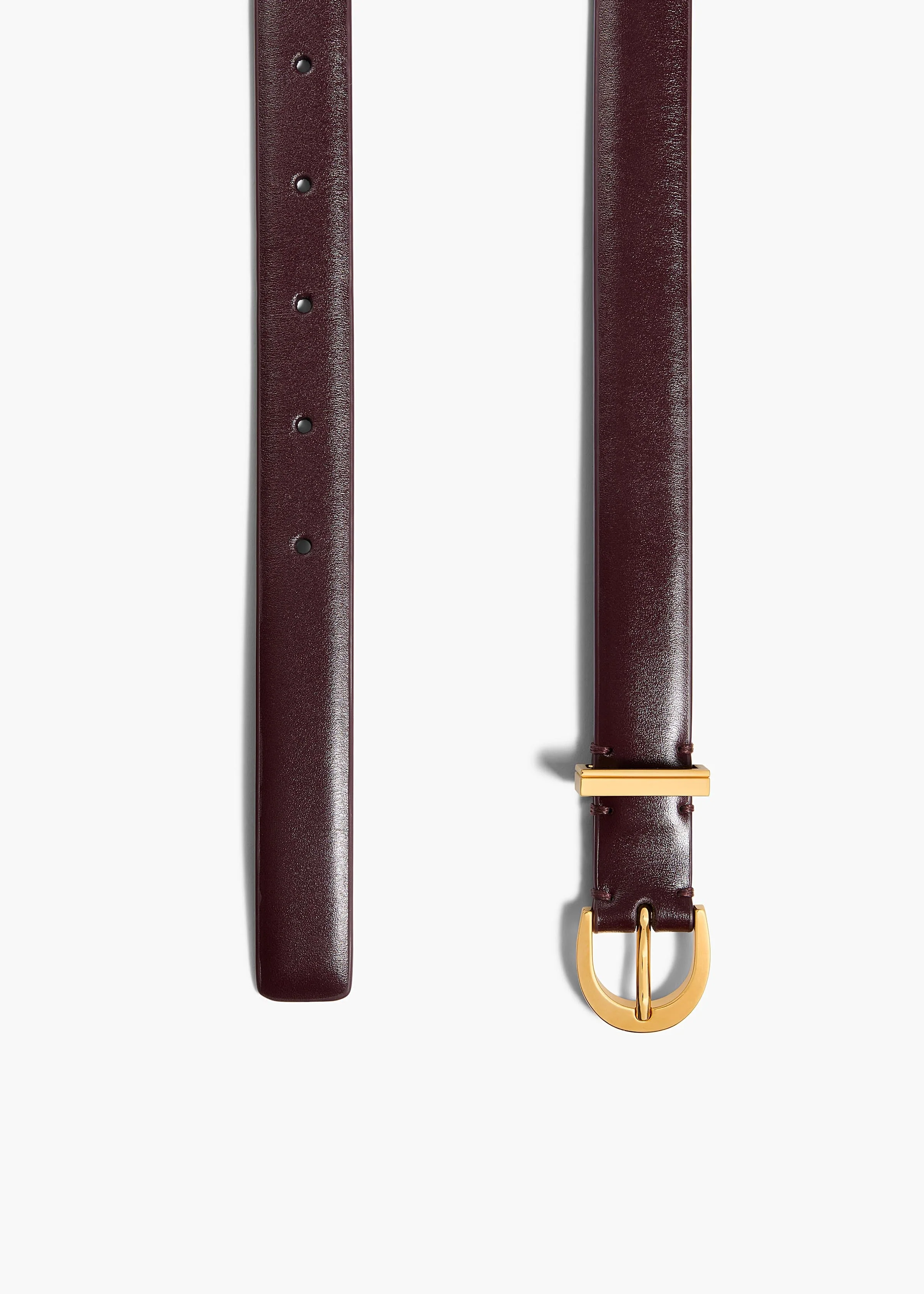 Khaite - Luna Belt in Bordeaux Leather with Gold - Image 5