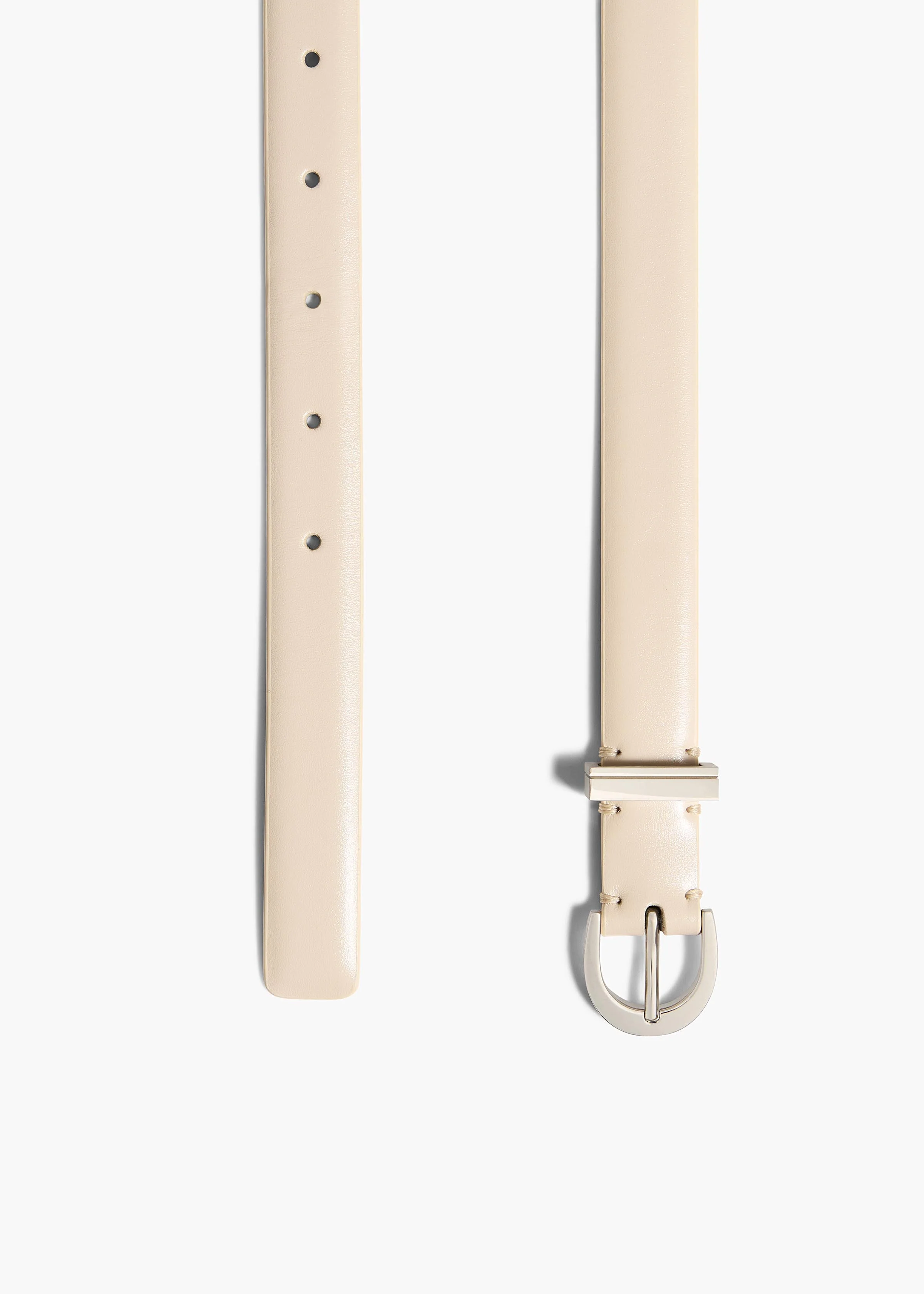 Khaite - Luna Belt in Dark Ivory Leather with Silver - Image 5