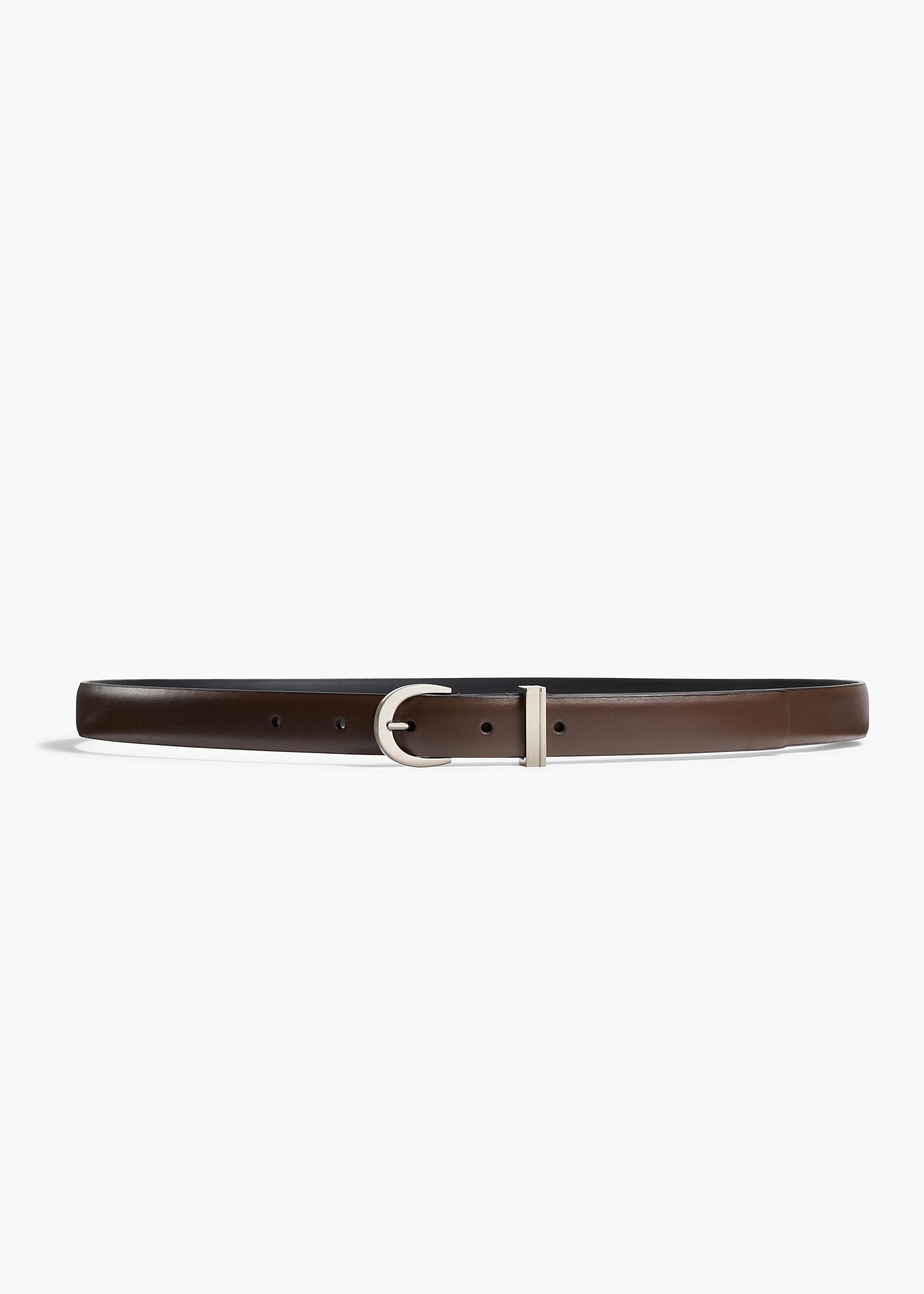 Khaite - Luna Belt in Dark Umber Leather with Silver - Image 4