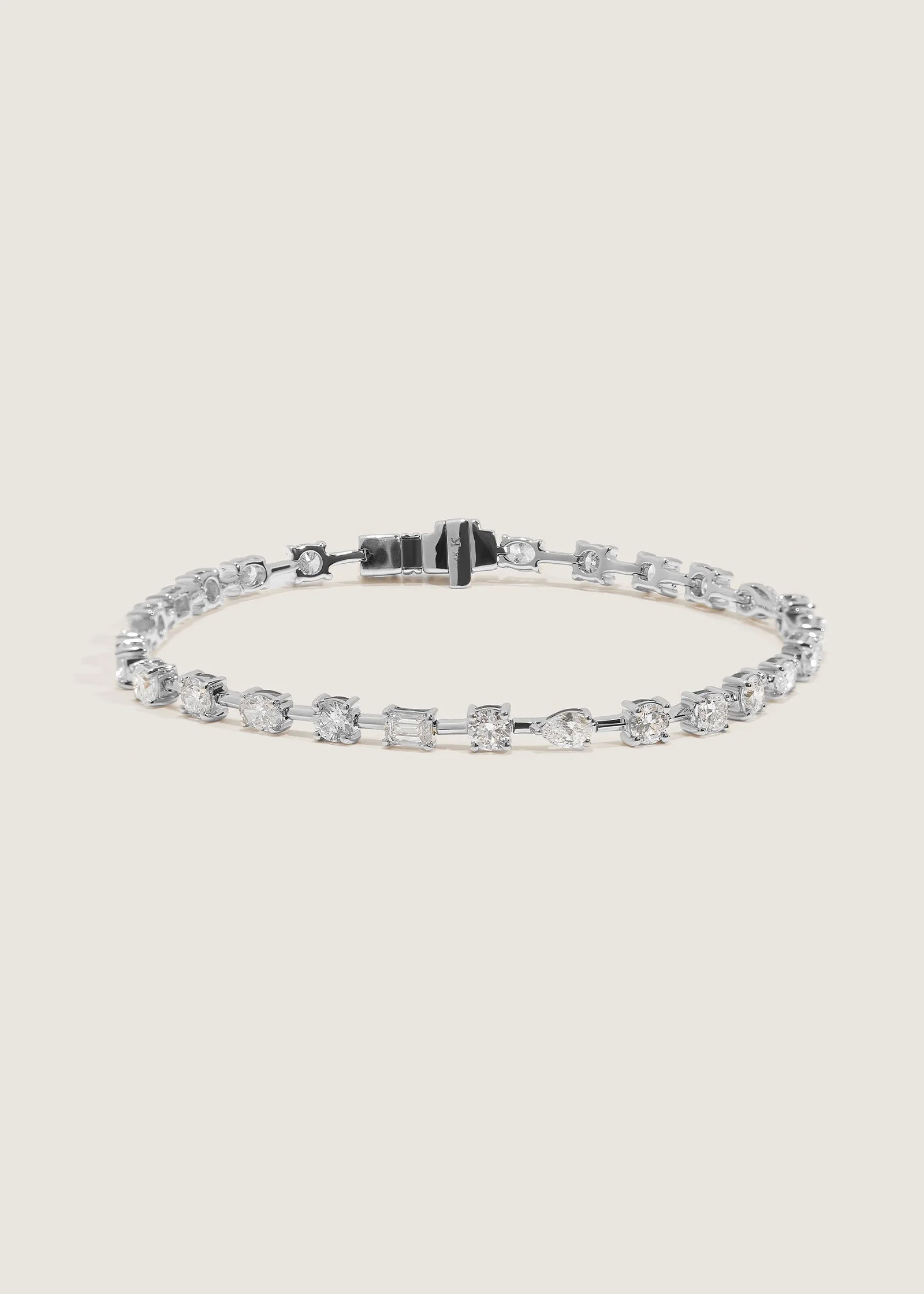 Kinn - Amara Fancy Shape Tennis Bracelet White Gold