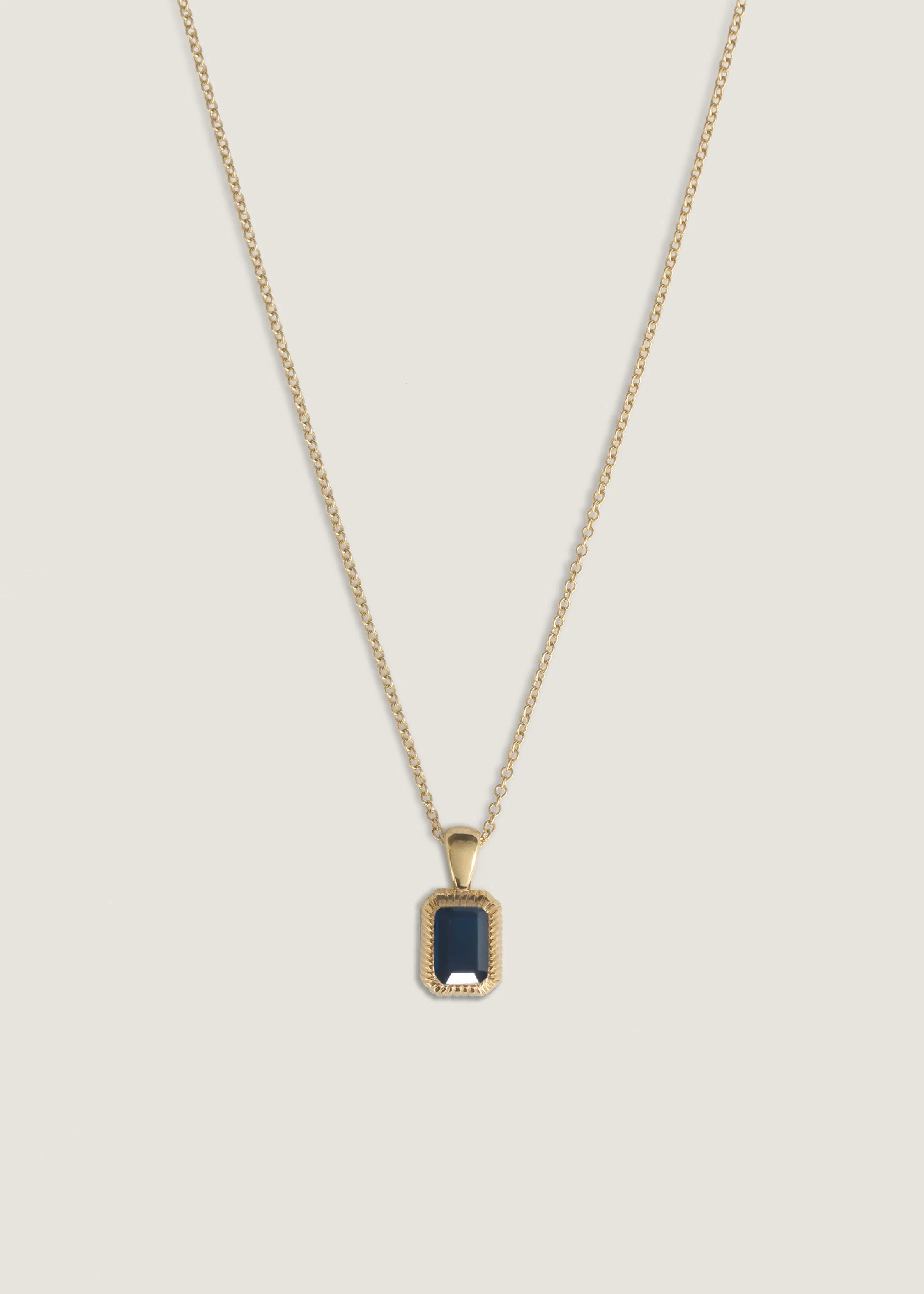 Kinn - Lyra Emerald Cut Pendant Blue Sapphire - Image 4