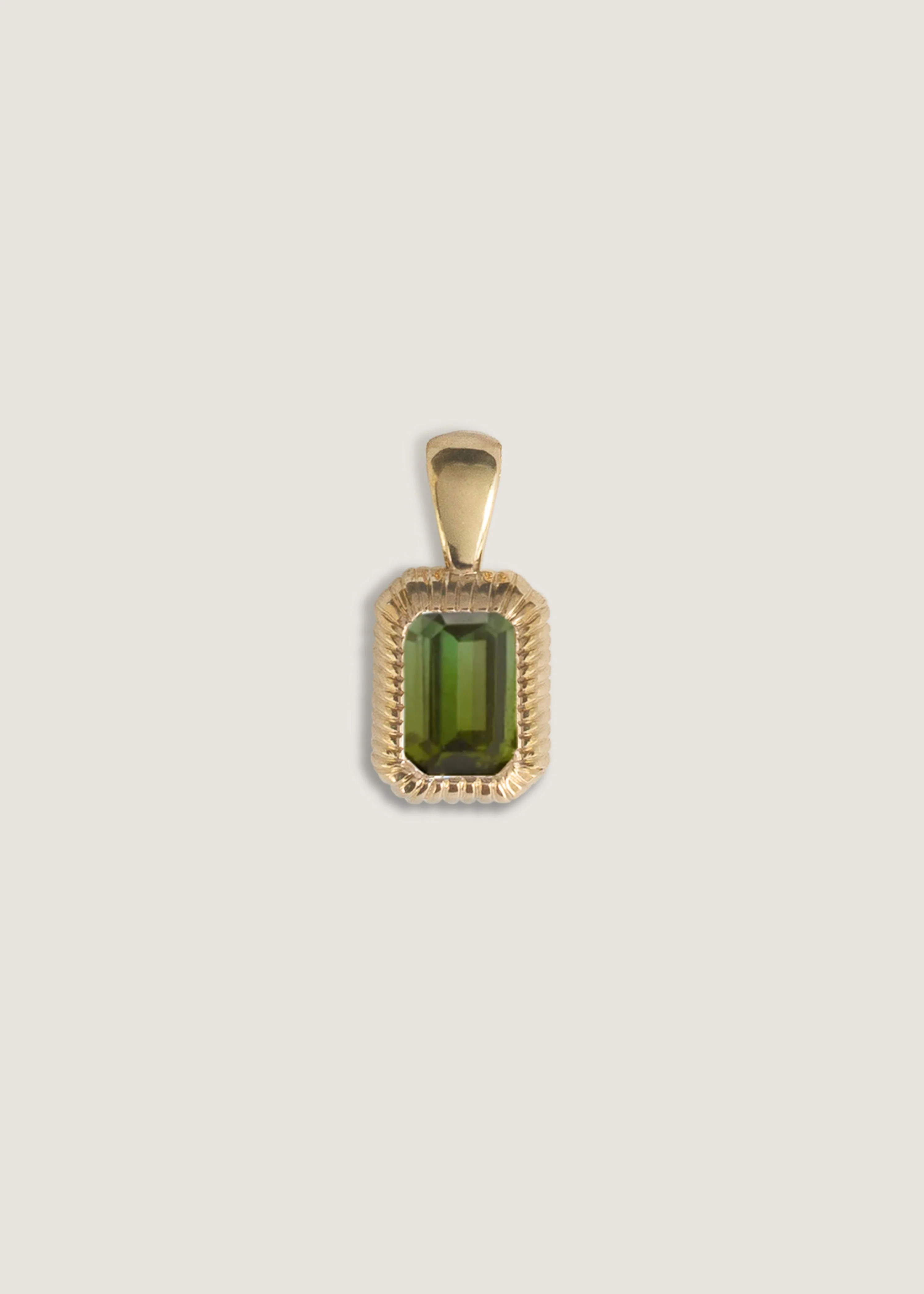 Kinn - Lyra Emerald Cut Pendant Green Tourmaline