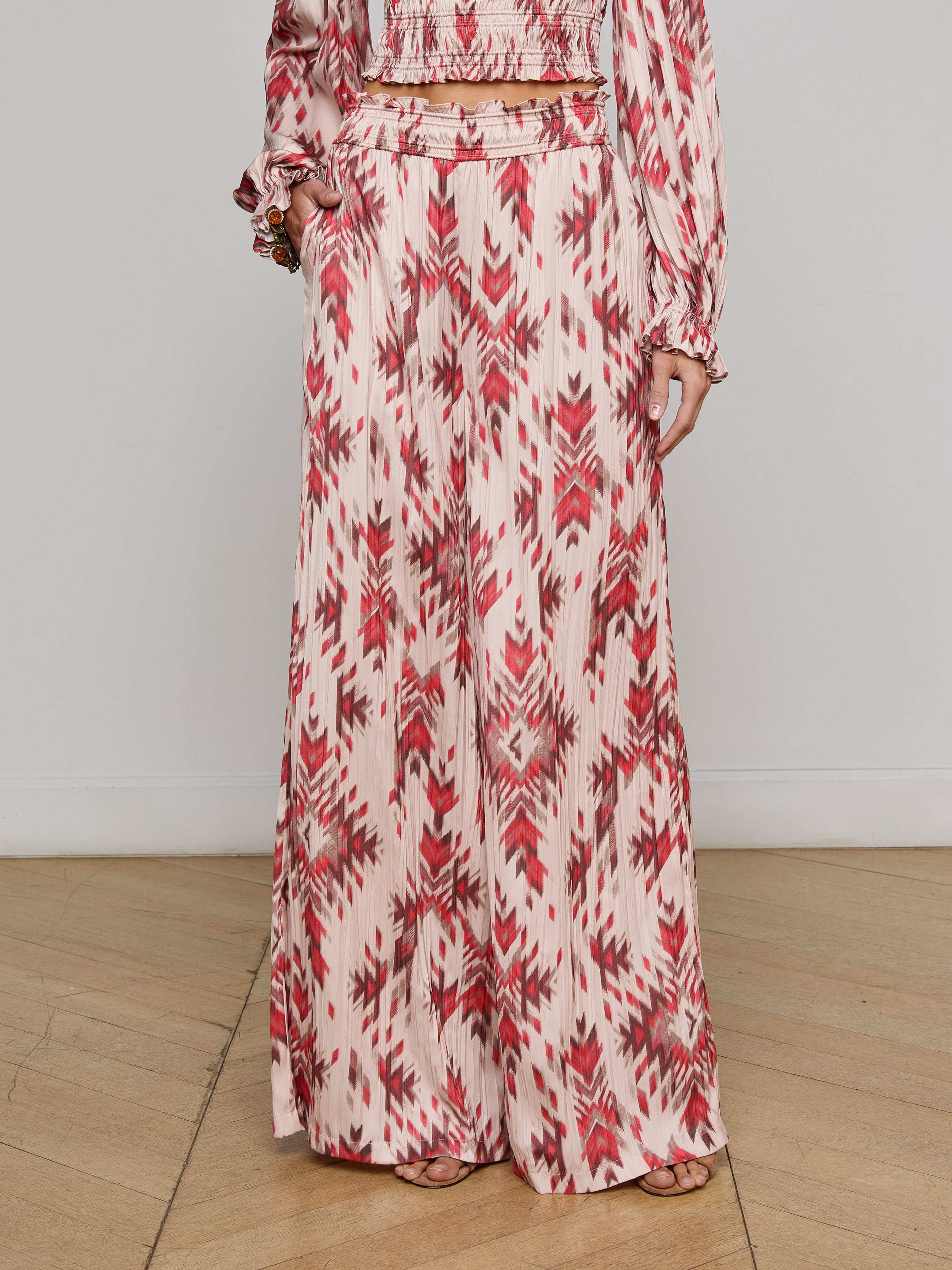 L'AGENCE - Lyra Satin Wide - Leg Pant - Image 3