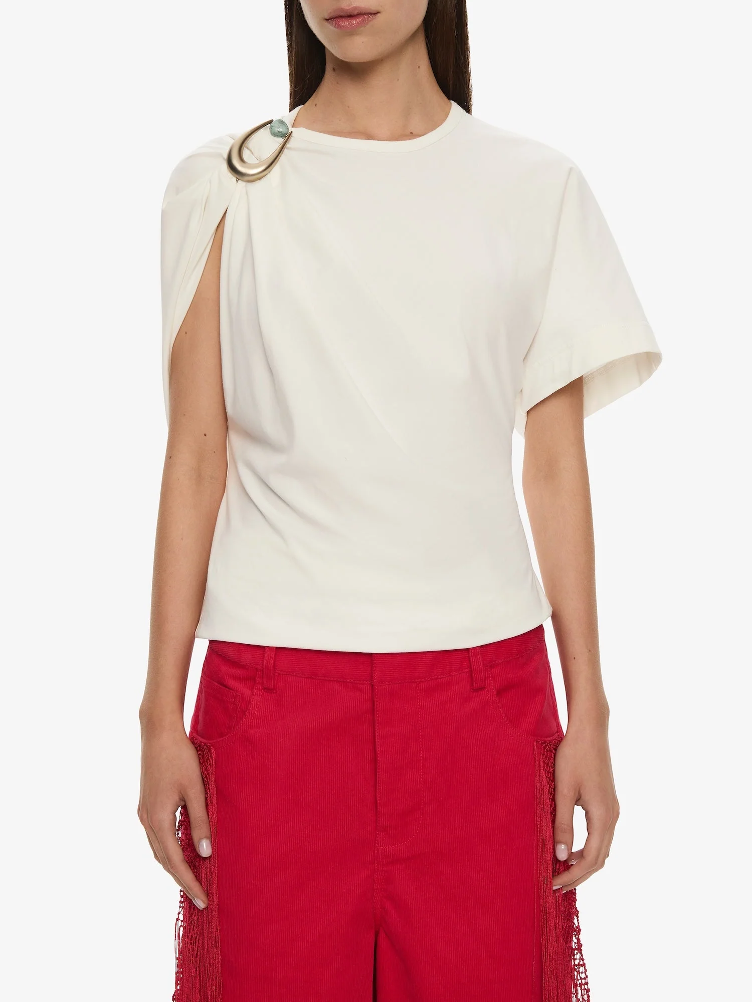 Christopher Esber - Macrame Fringed Corduroy Cropped Jean - Image 9