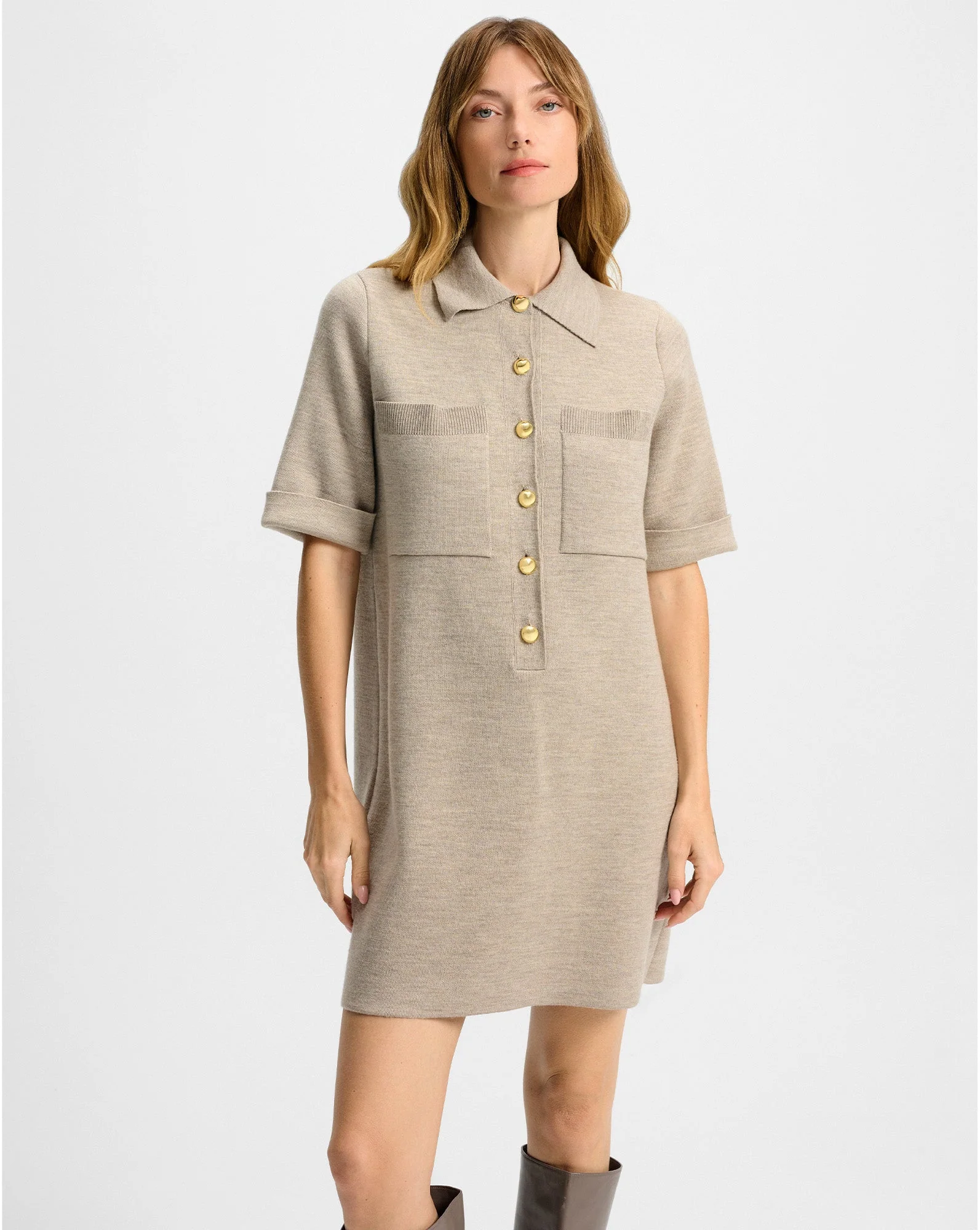 Veronica Beard - Madden Merino Wool Mini Shirtdress