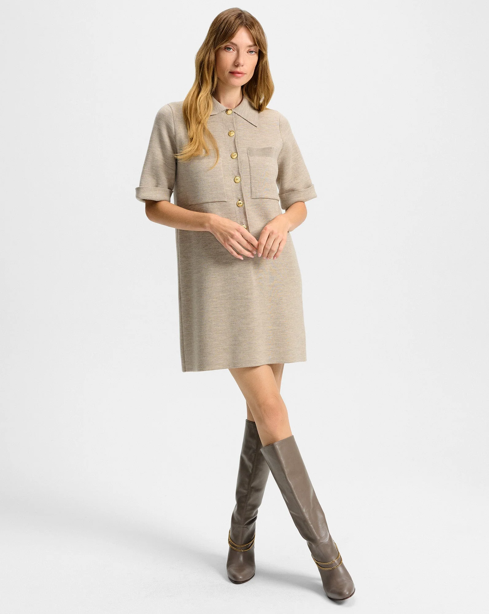 Veronica Beard - Madden Merino Wool Mini Shirtdress - Image 2