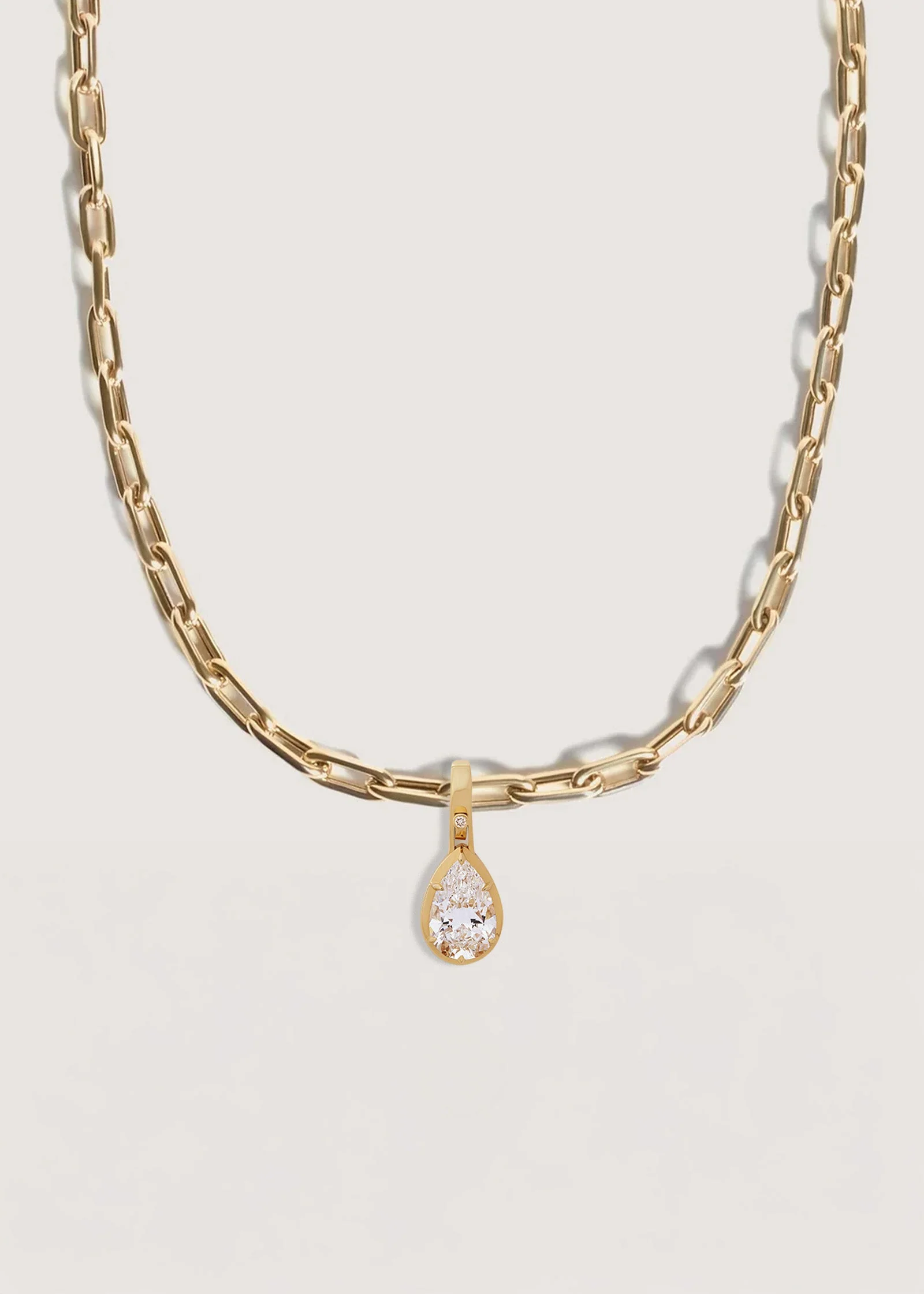 Kinn - Madeleine 3ctw Diamond Pear Pendant Necklace - Image 2