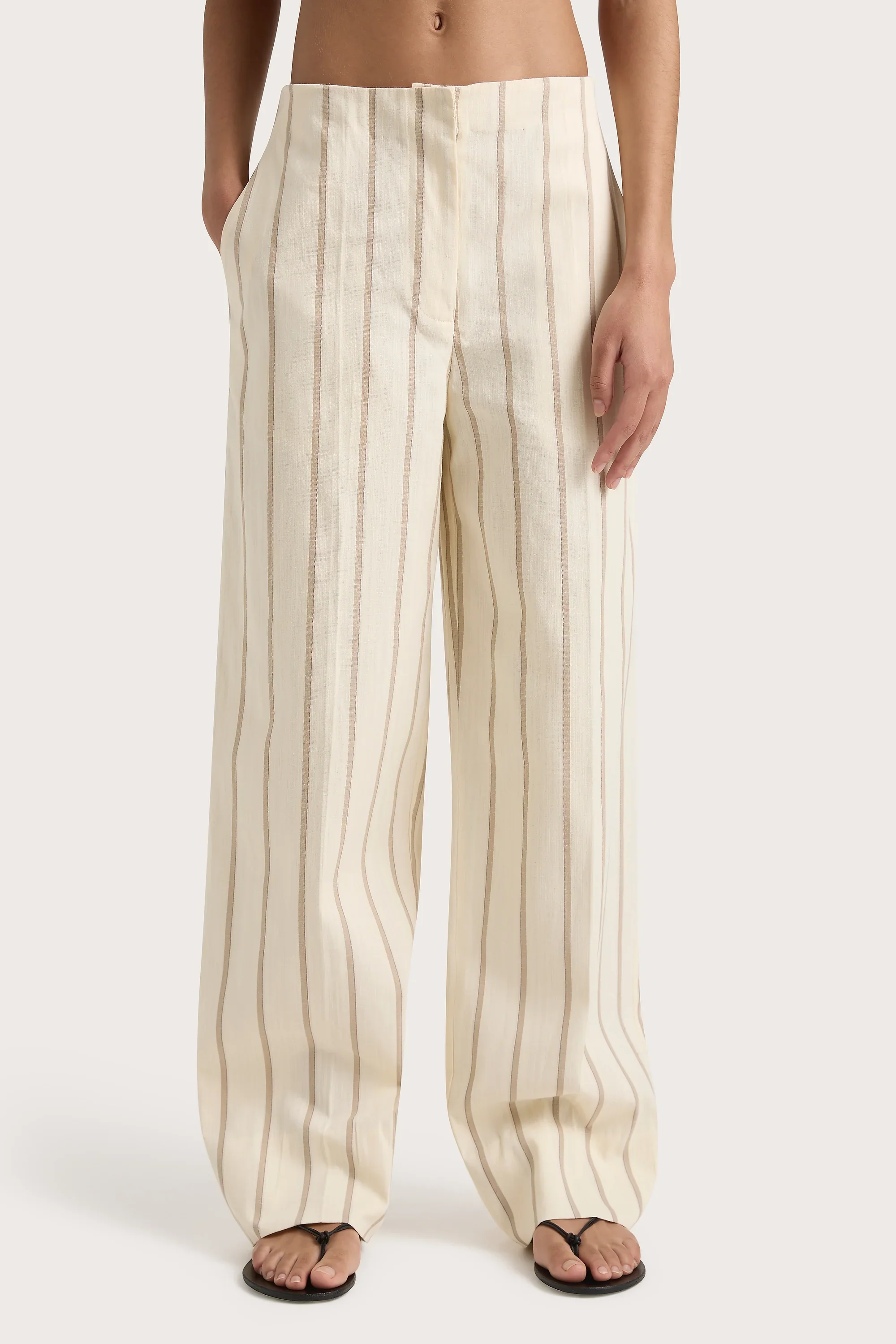 Faithfull - Maeve Stripe Trouser Shadow Stripe Butter - Final Sale - Image 4