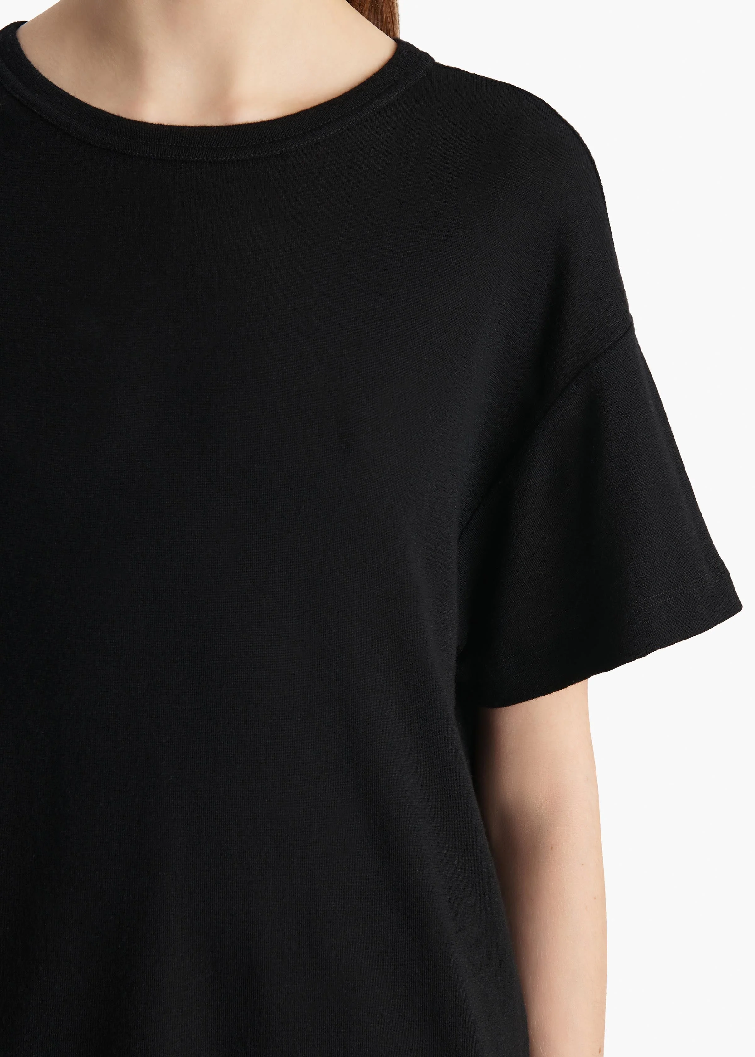 Khaite - Maeve T - Shirt in Black Silk Cashmere Jersey - Image 6