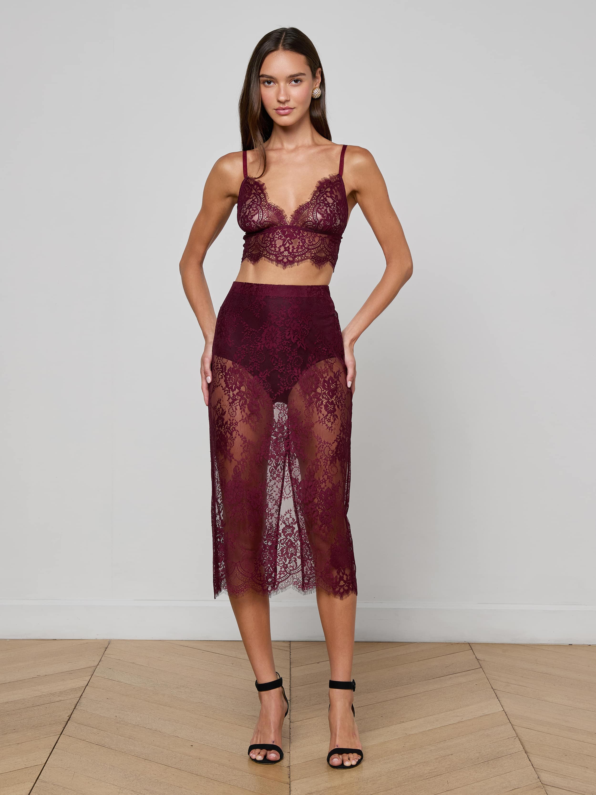 L'AGENCE - Makena Lace Pencil Skirt