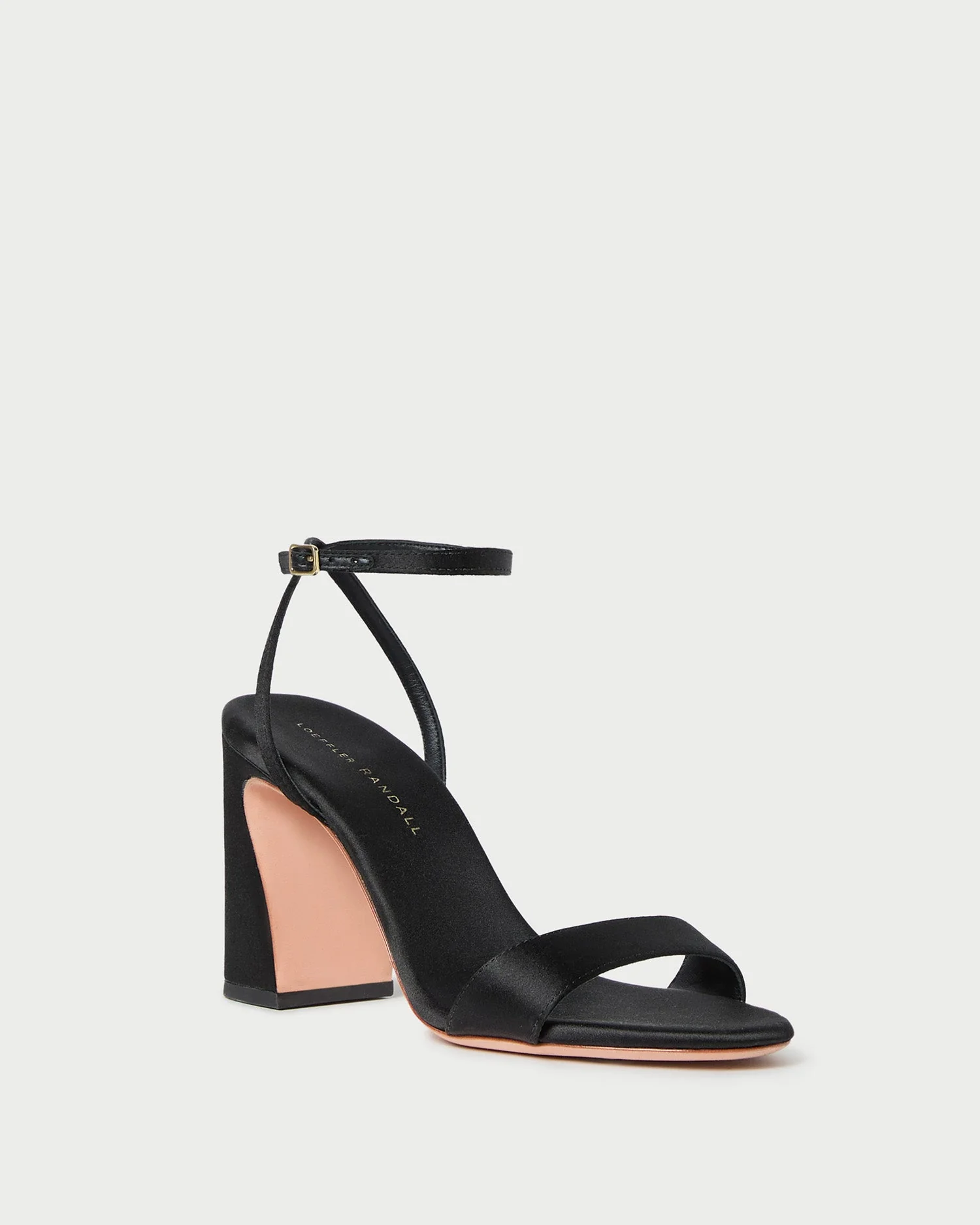 Loeffler Randall - Malia Black Satin Curved - Heel Sandal - Image 3
