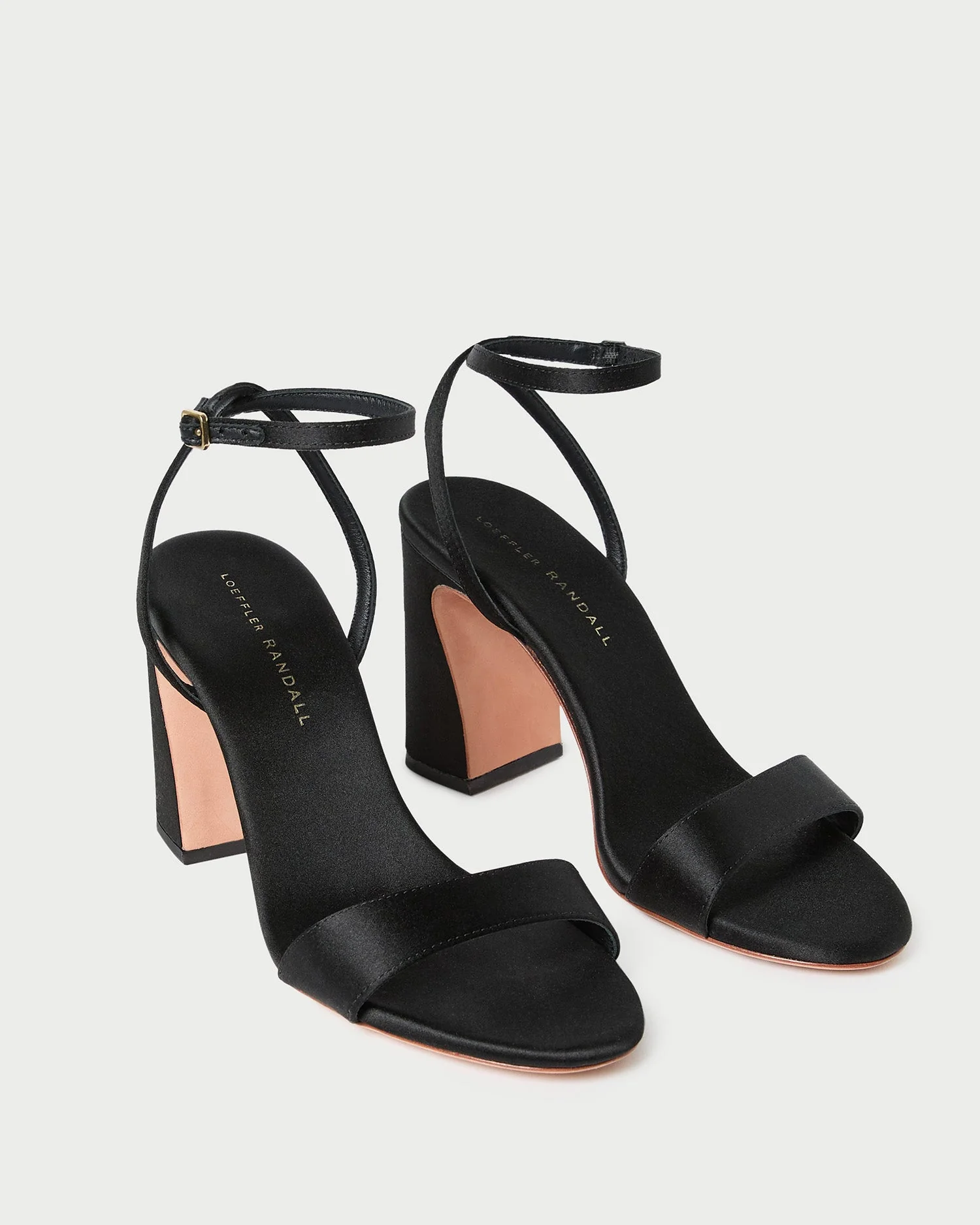 Loeffler Randall - Malia Black Satin Curved - Heel Sandal - Image 4