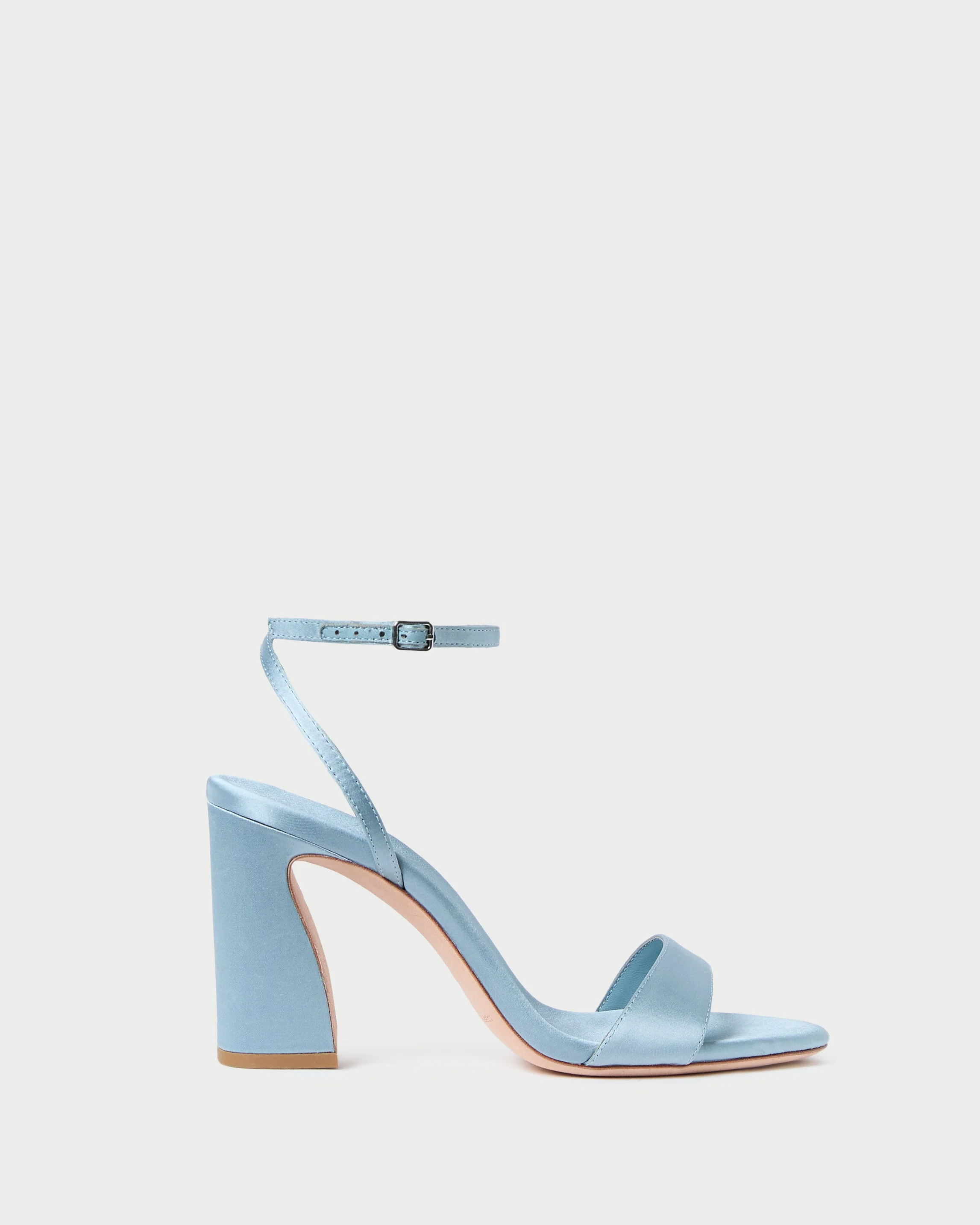 Loeffler Randall - Malia Blue Satin Curved - Heel Sandal