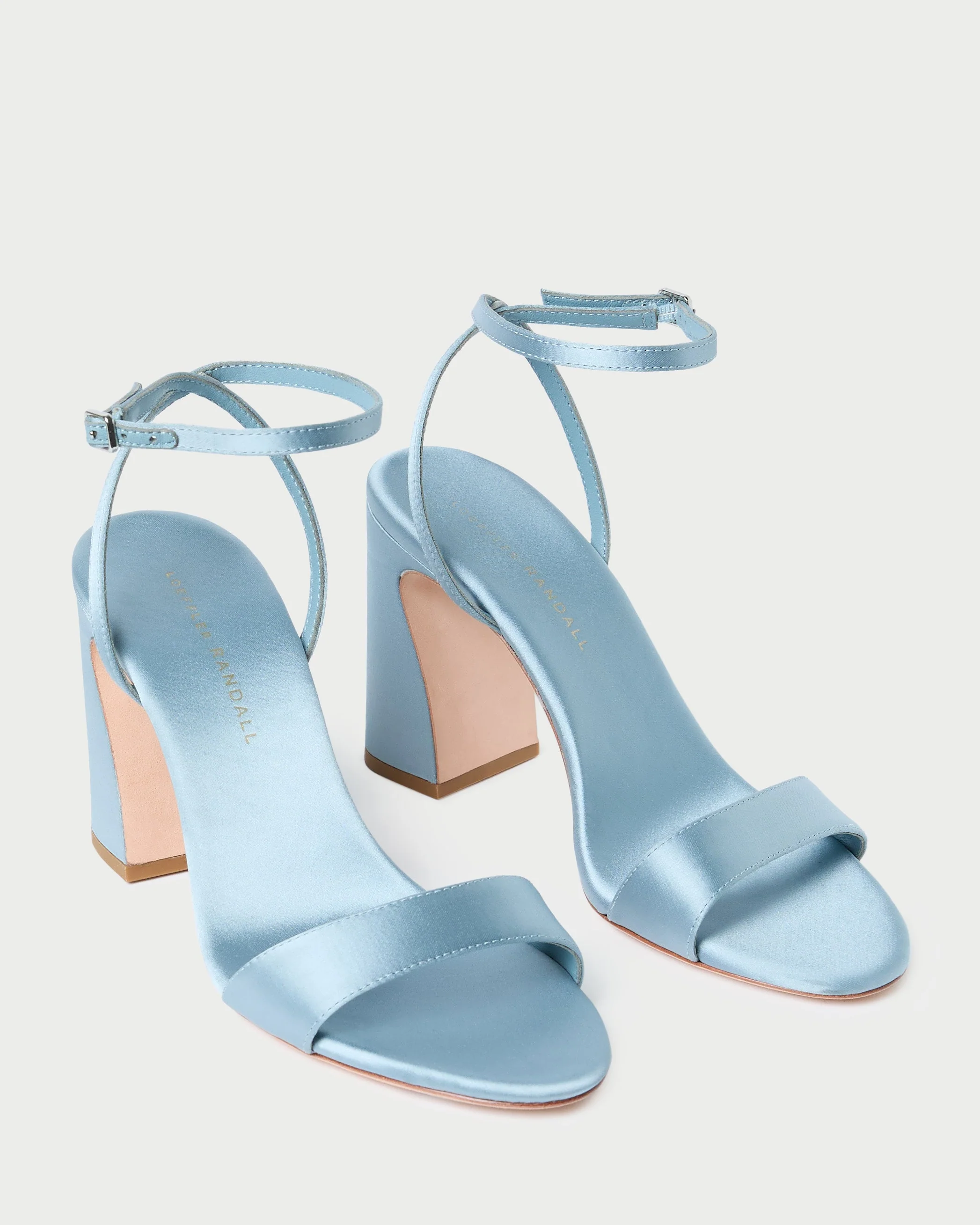Loeffler Randall - Malia Blue Satin Curved - Heel Sandal - Image 3