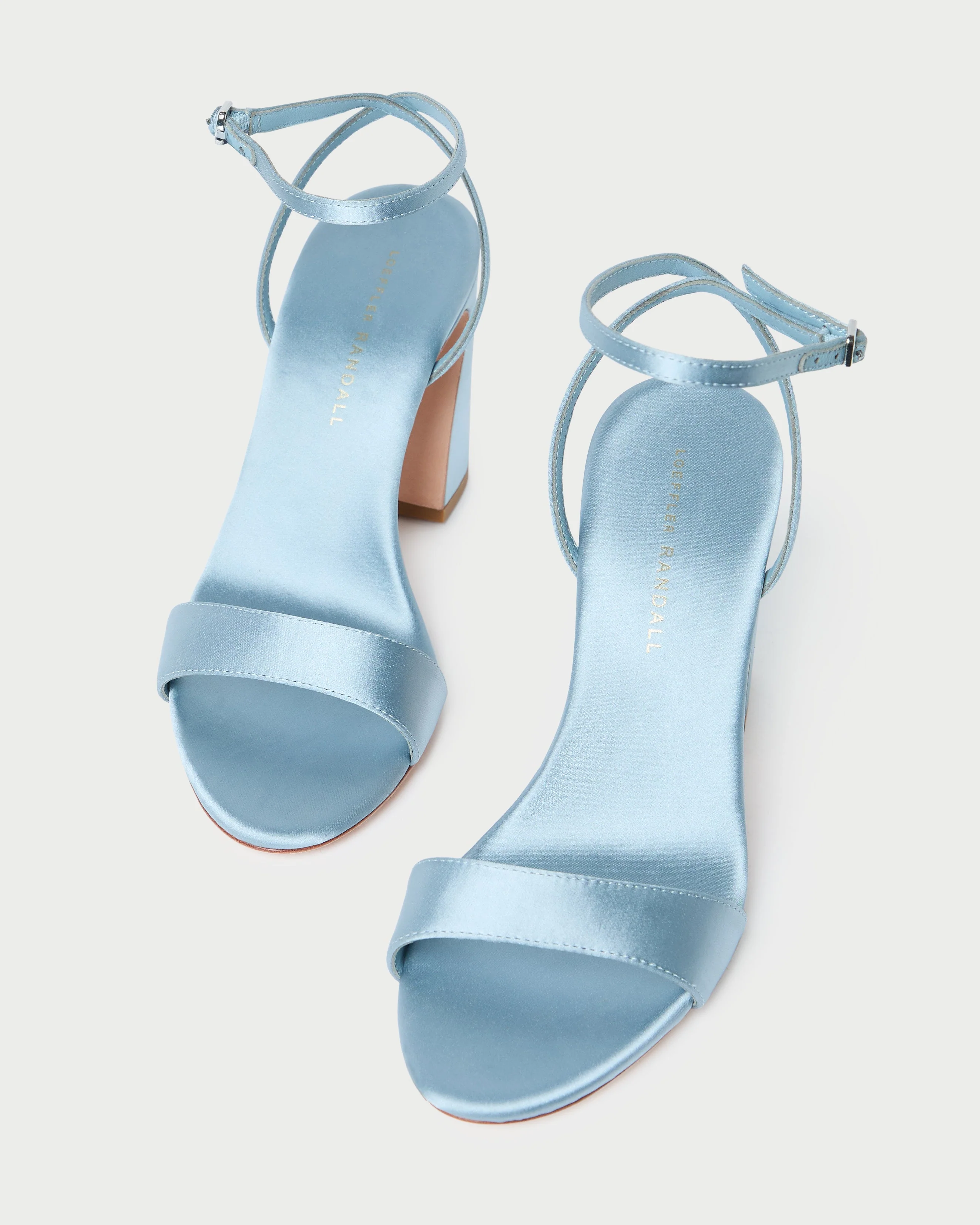 Loeffler Randall - Malia Blue Satin Curved - Heel Sandal - Image 5
