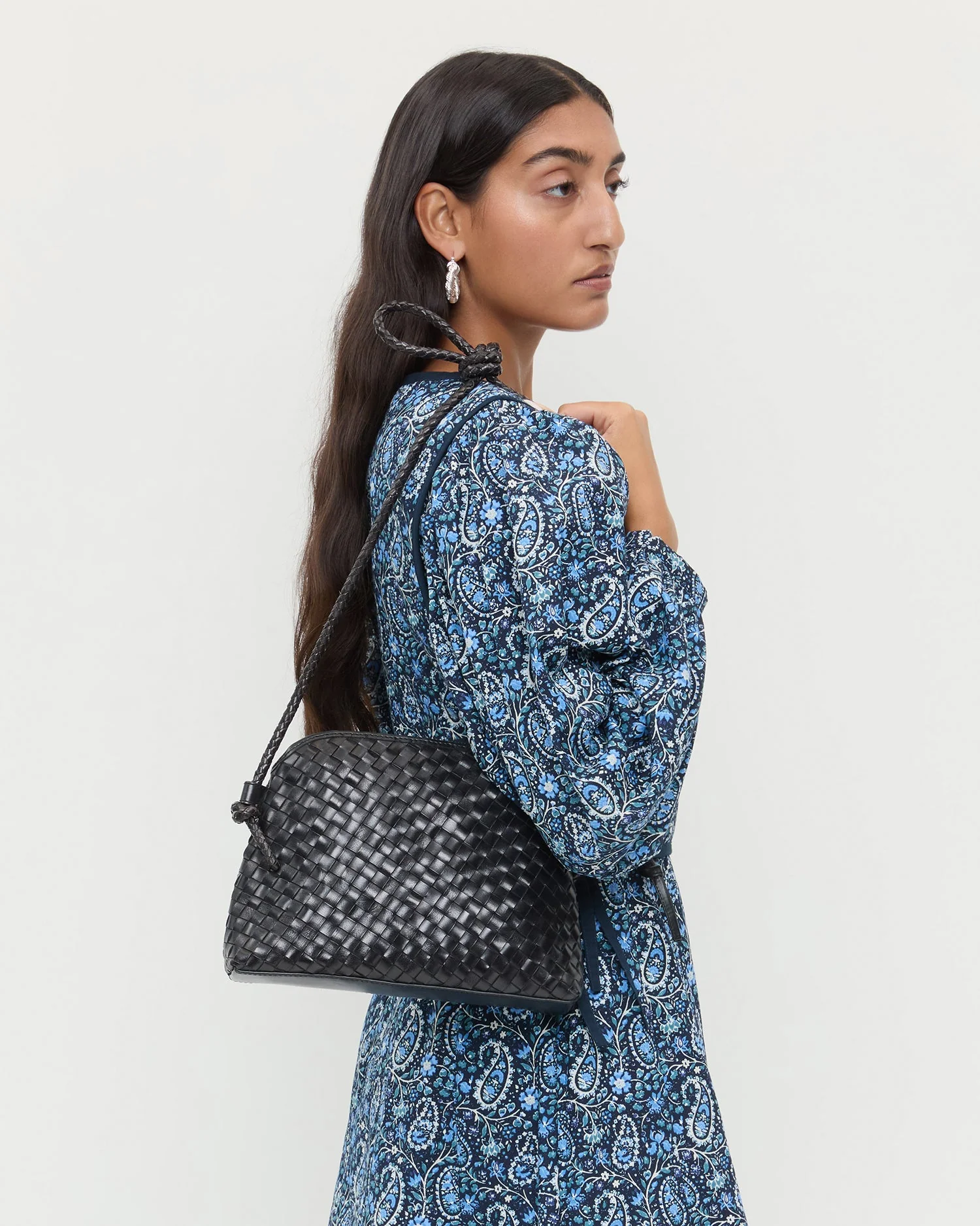 Loeffler Randall - Mallory Black Woven Leather Crossbody - Image 5