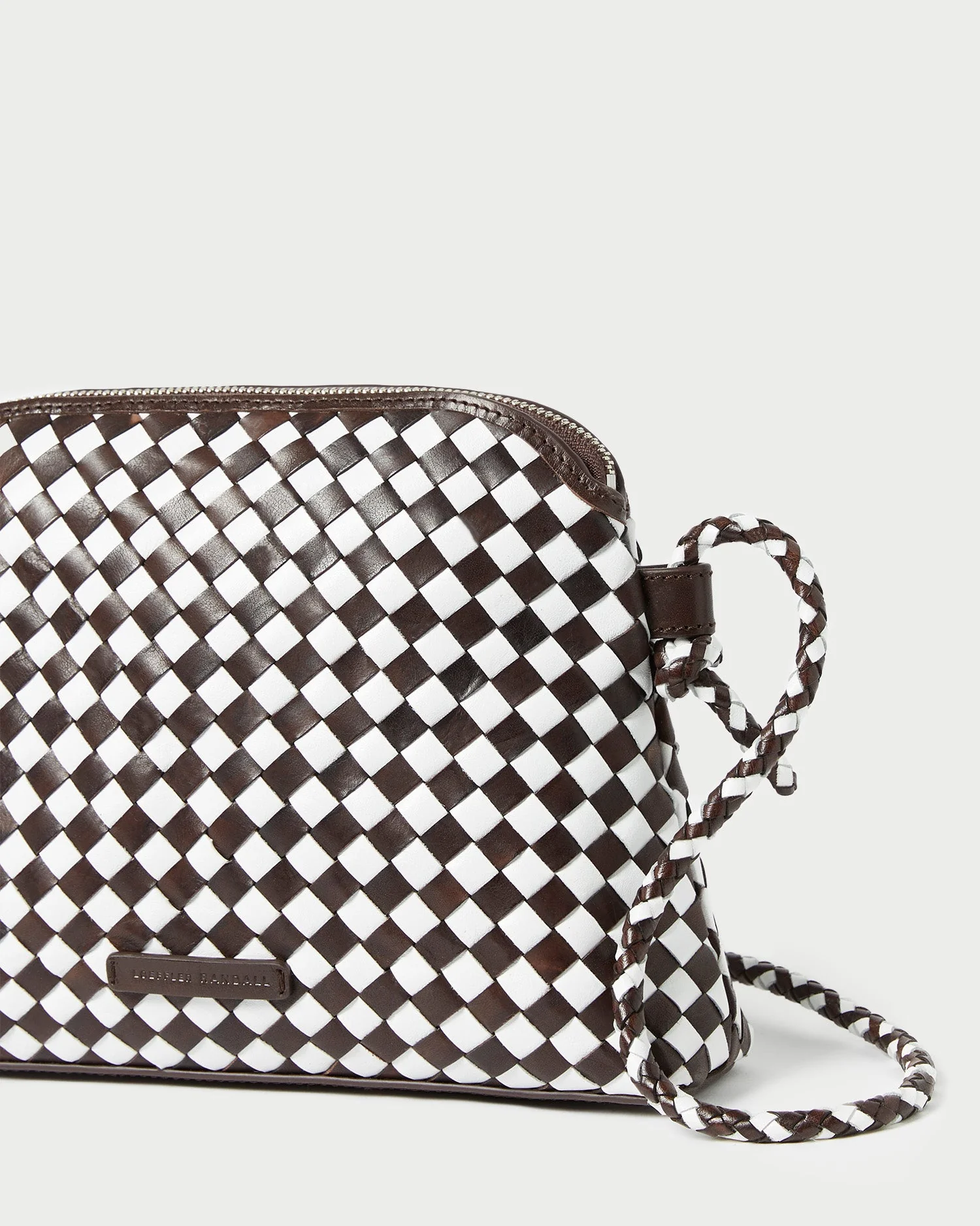 Loeffler Randall - Mallory Chocolate/White Woven Crossbody - Image 3