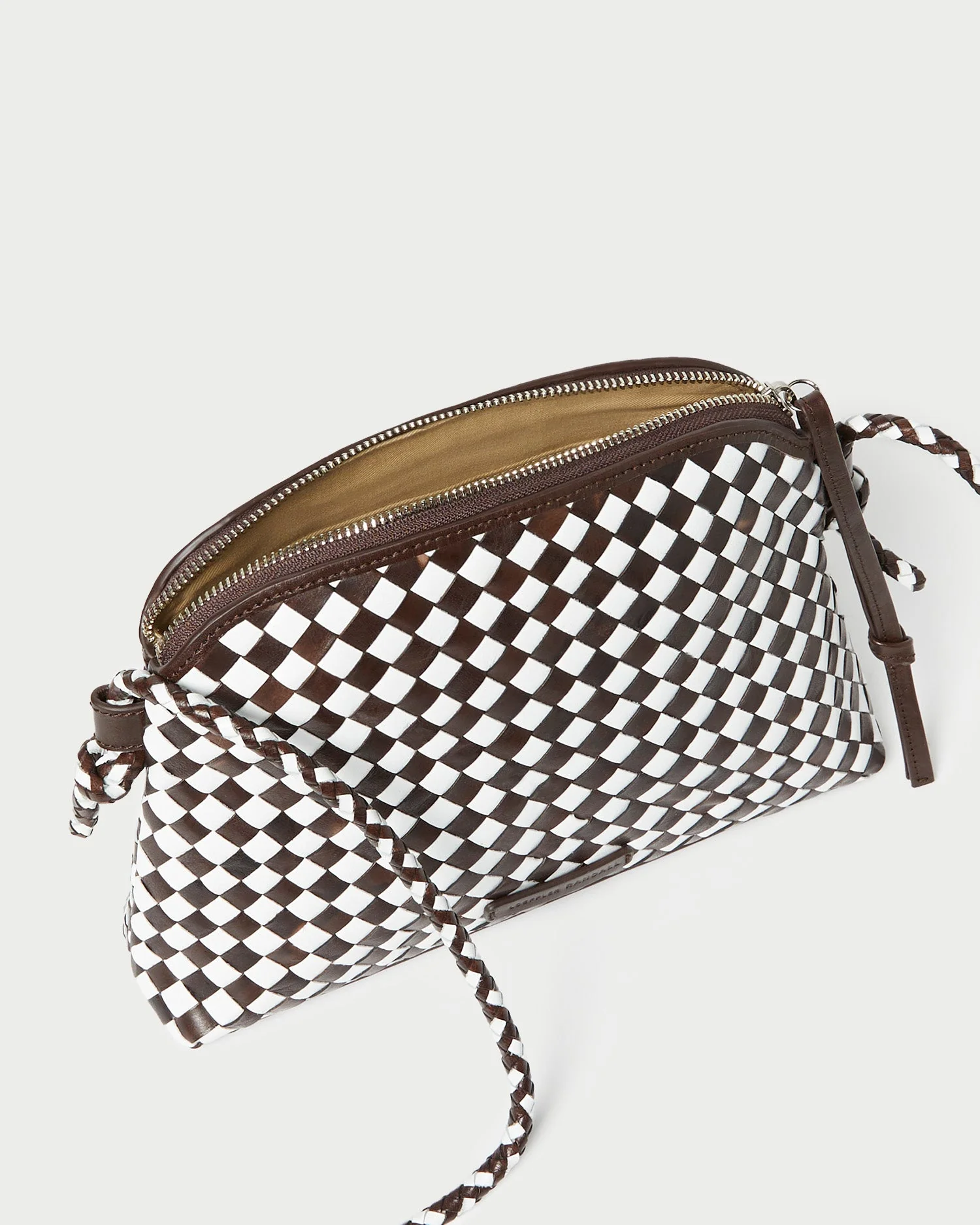 Loeffler Randall - Mallory Chocolate/White Woven Crossbody - Image 4