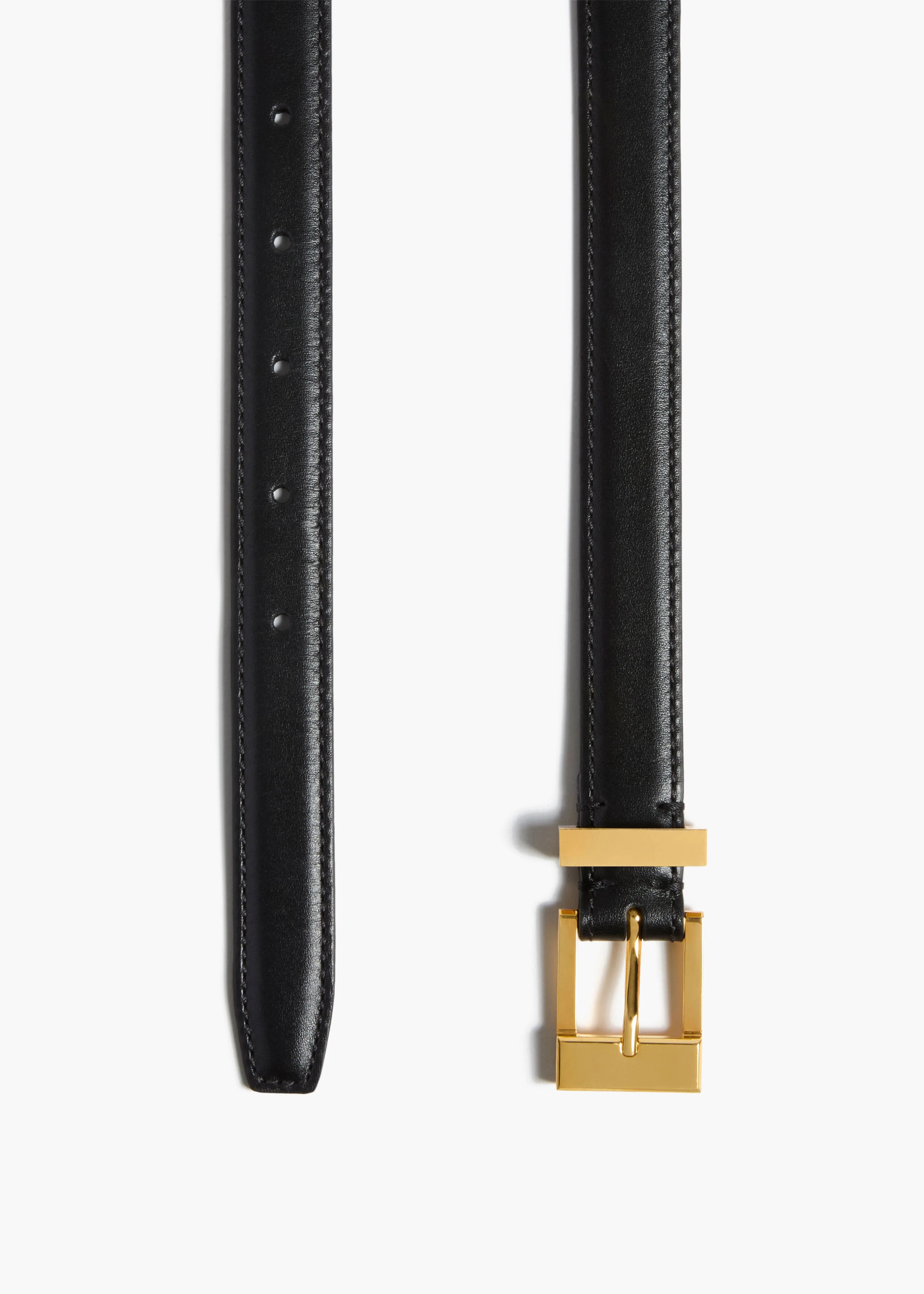 Khaite - Manhattan Belt in Black Leather with Gold - Image 2