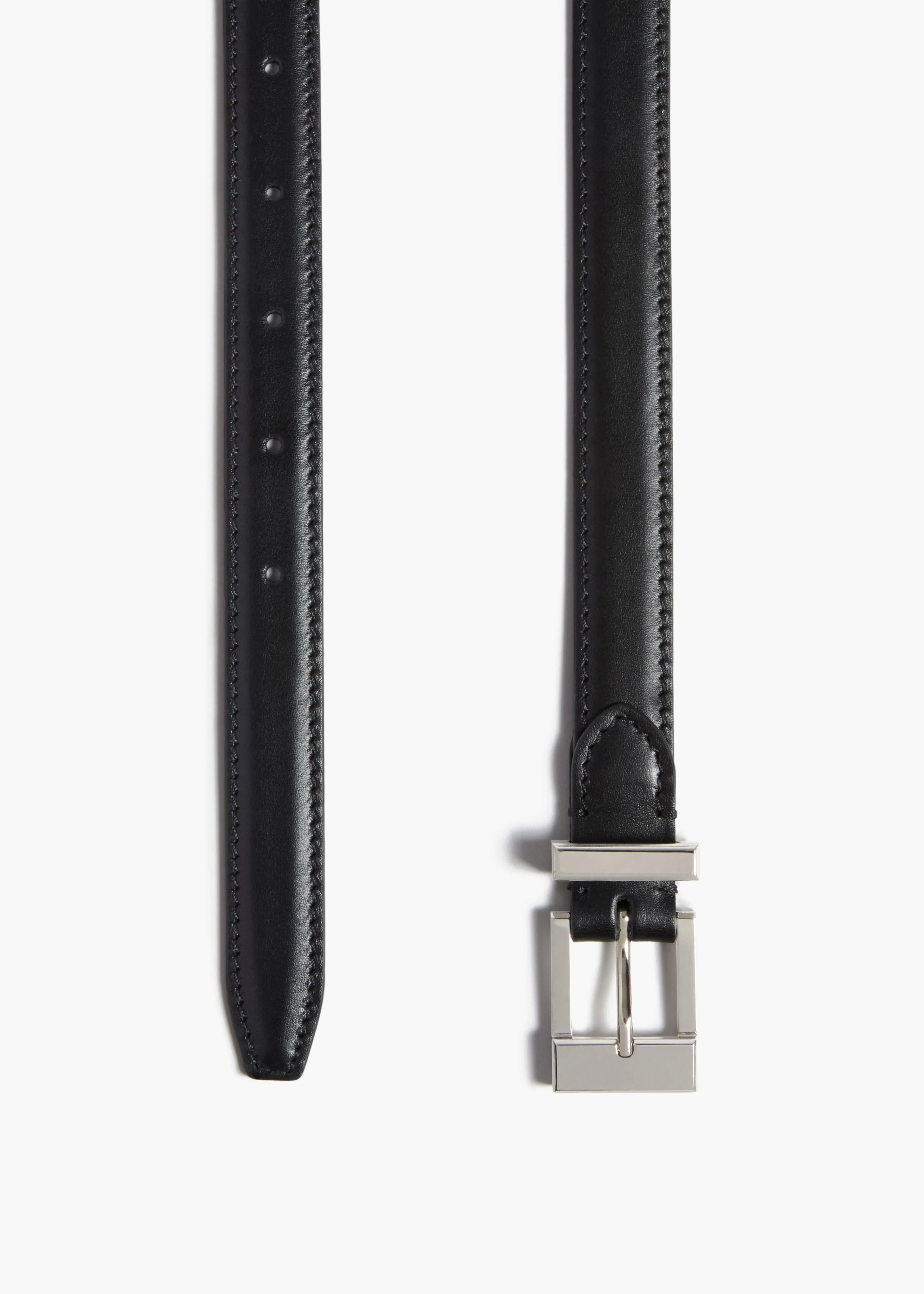 Khaite - Manhattan Belt in Black Leather with Silver - Image 5