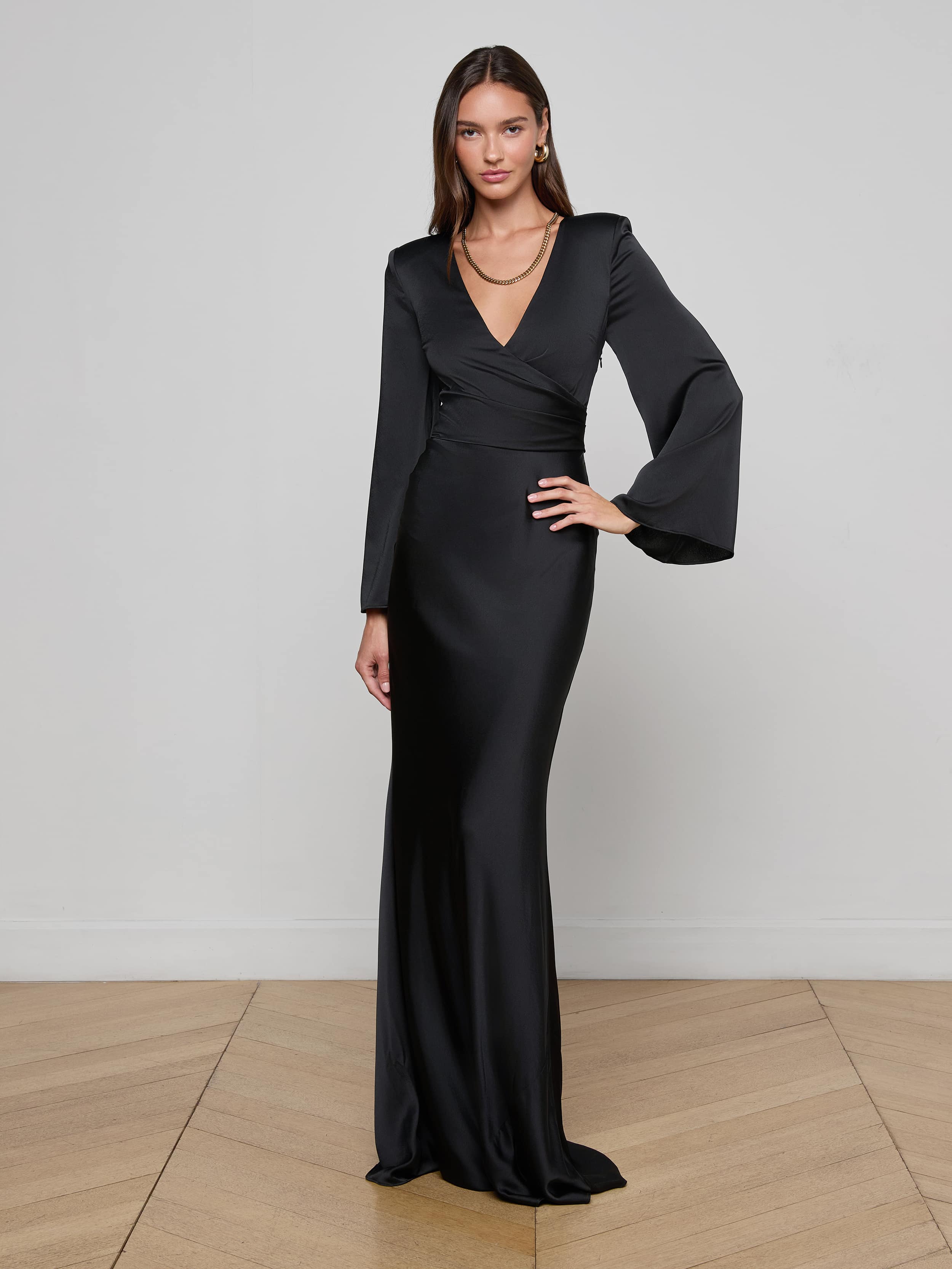 L'AGENCE - Manon Gown with Faux Fur - Image 11