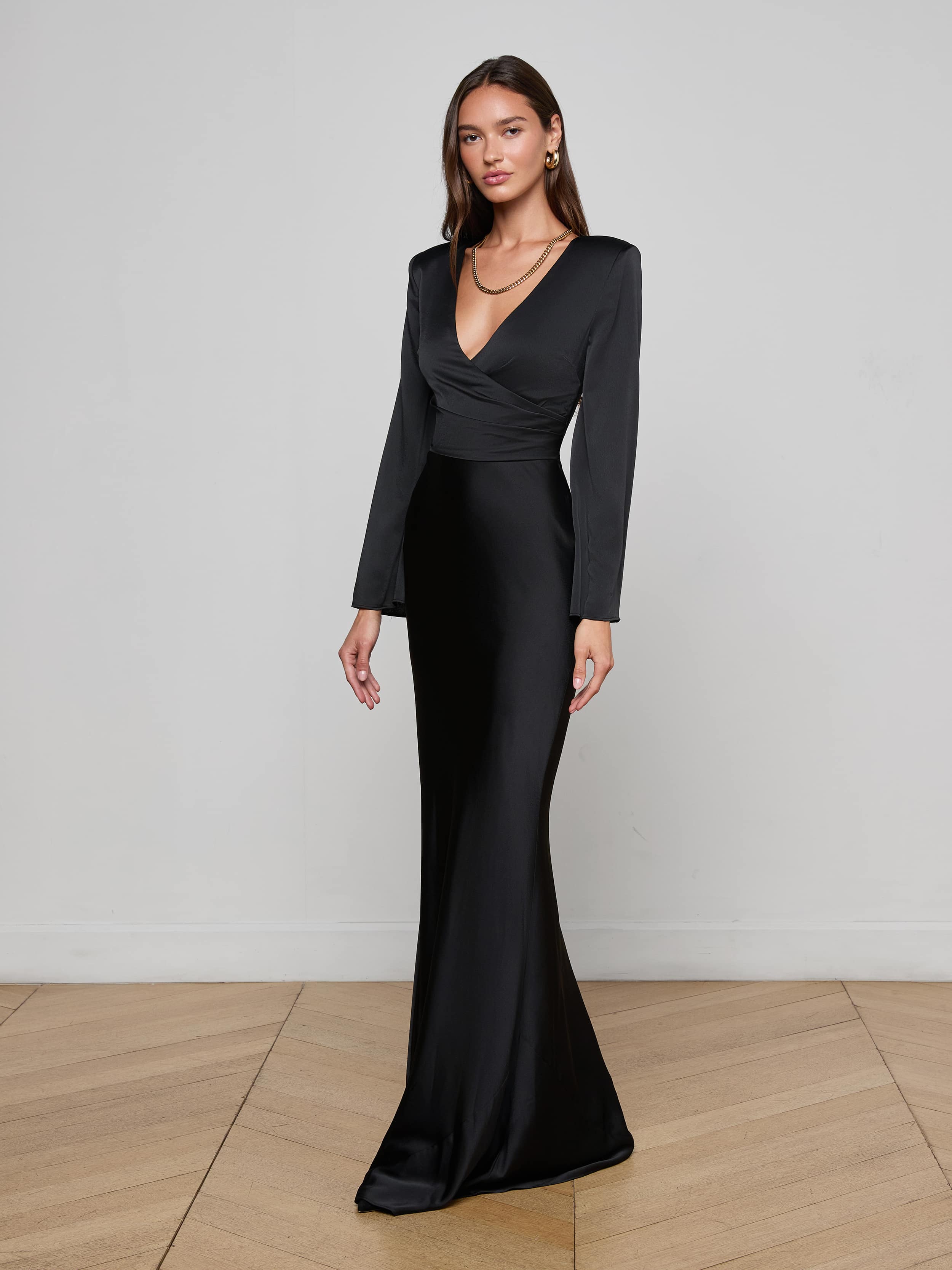 L'AGENCE - Manon Gown with Faux Fur - Image 4