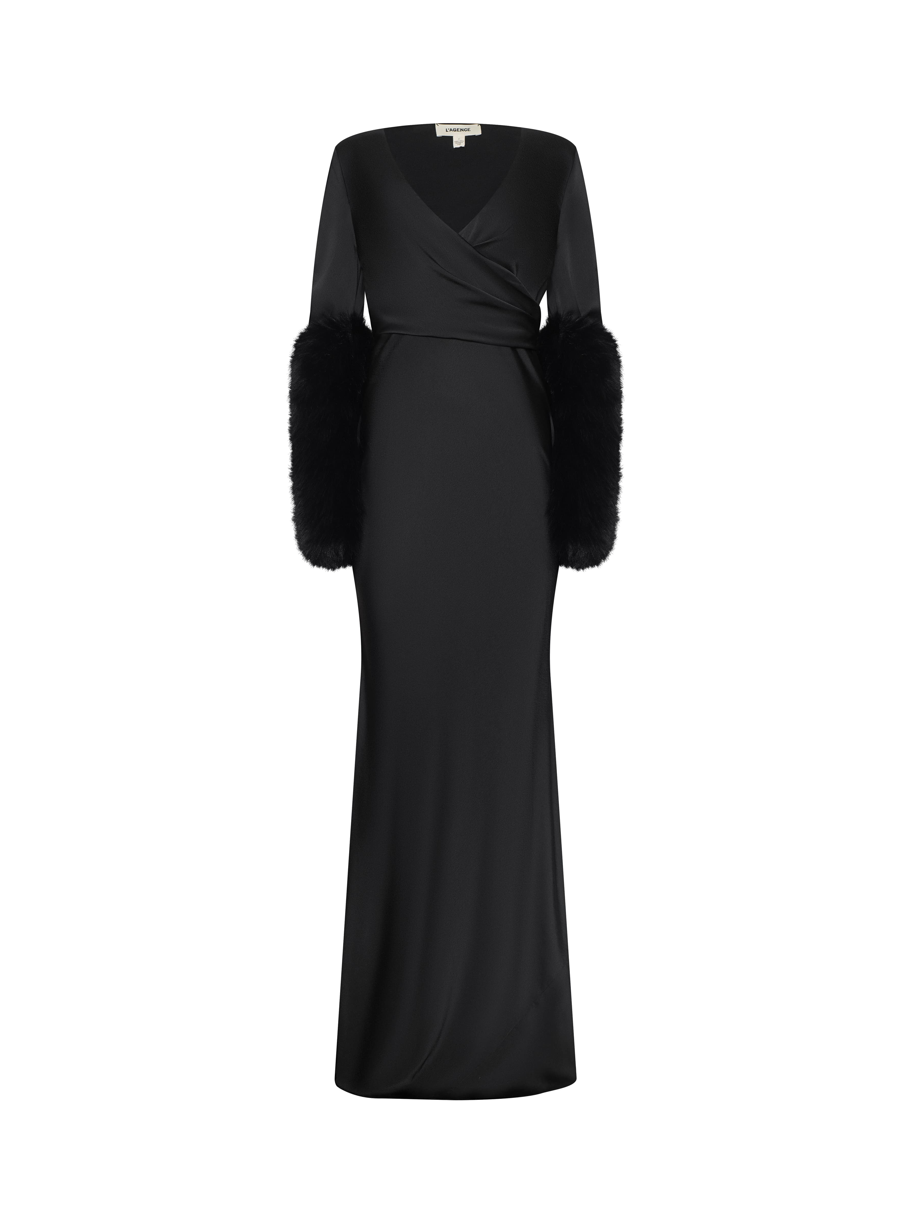 L'AGENCE - Manon Gown with Faux Fur - Image 8