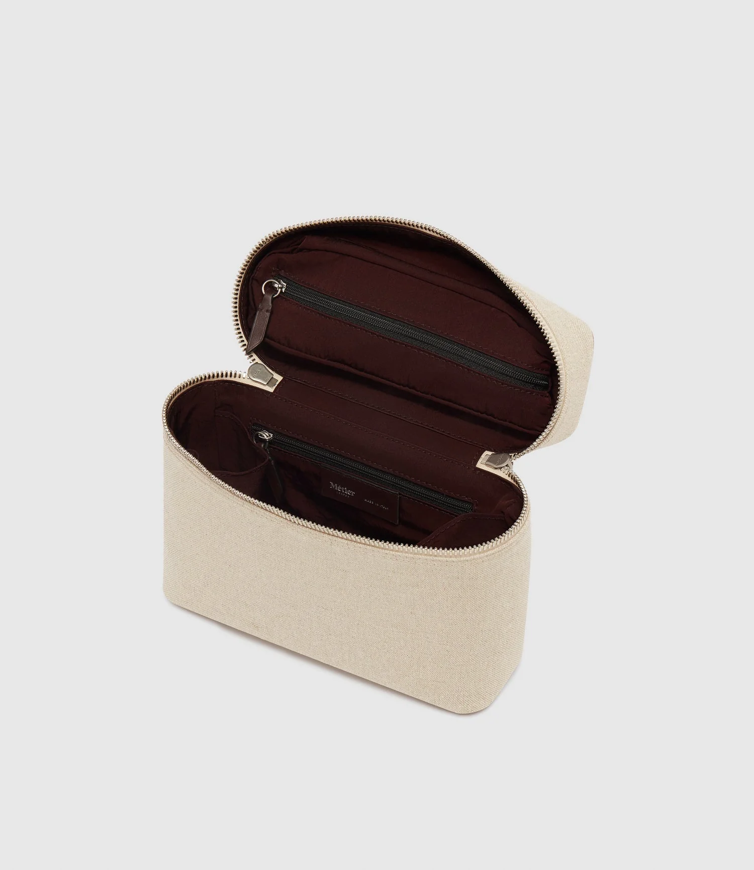 Metier - Many Days Toiletry Bag Natural Linen with Cognac - Image 2