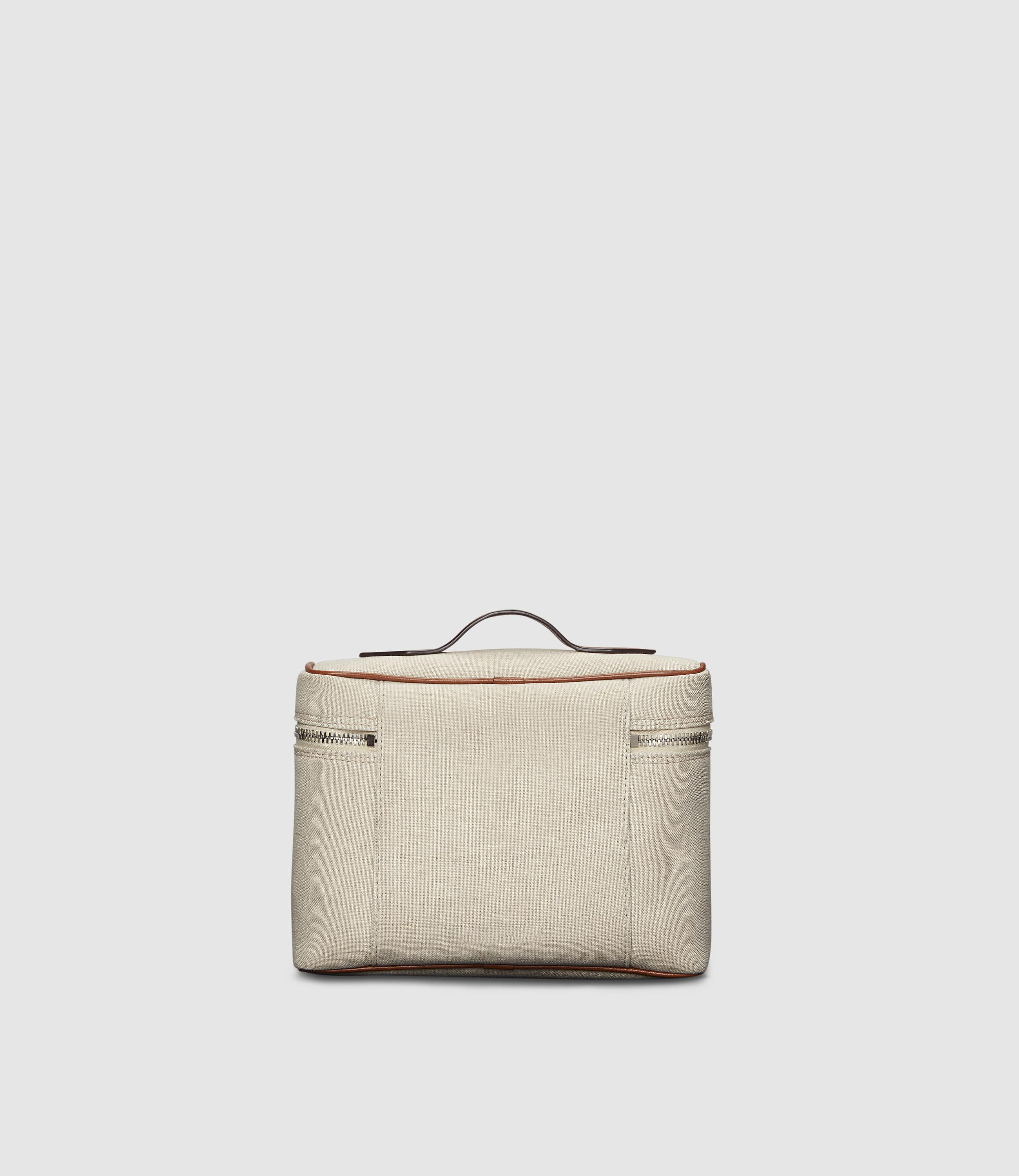 Metier - Many Days Toiletry Bag Natural Linen with Cognac - Image 4