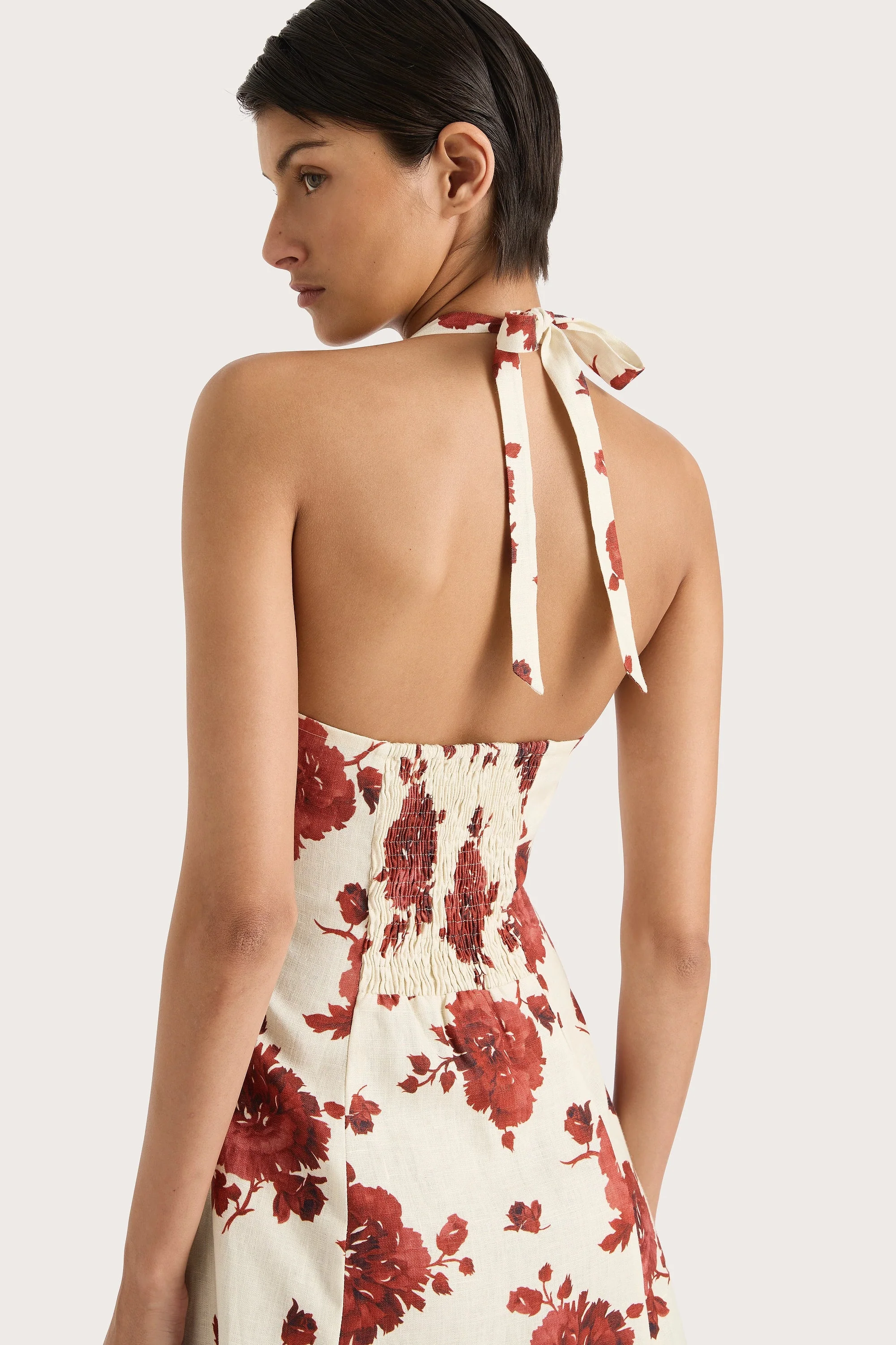 Faithfull - Marais Midi Dress Cecile Floral Garnet - Final Sale - Image 3