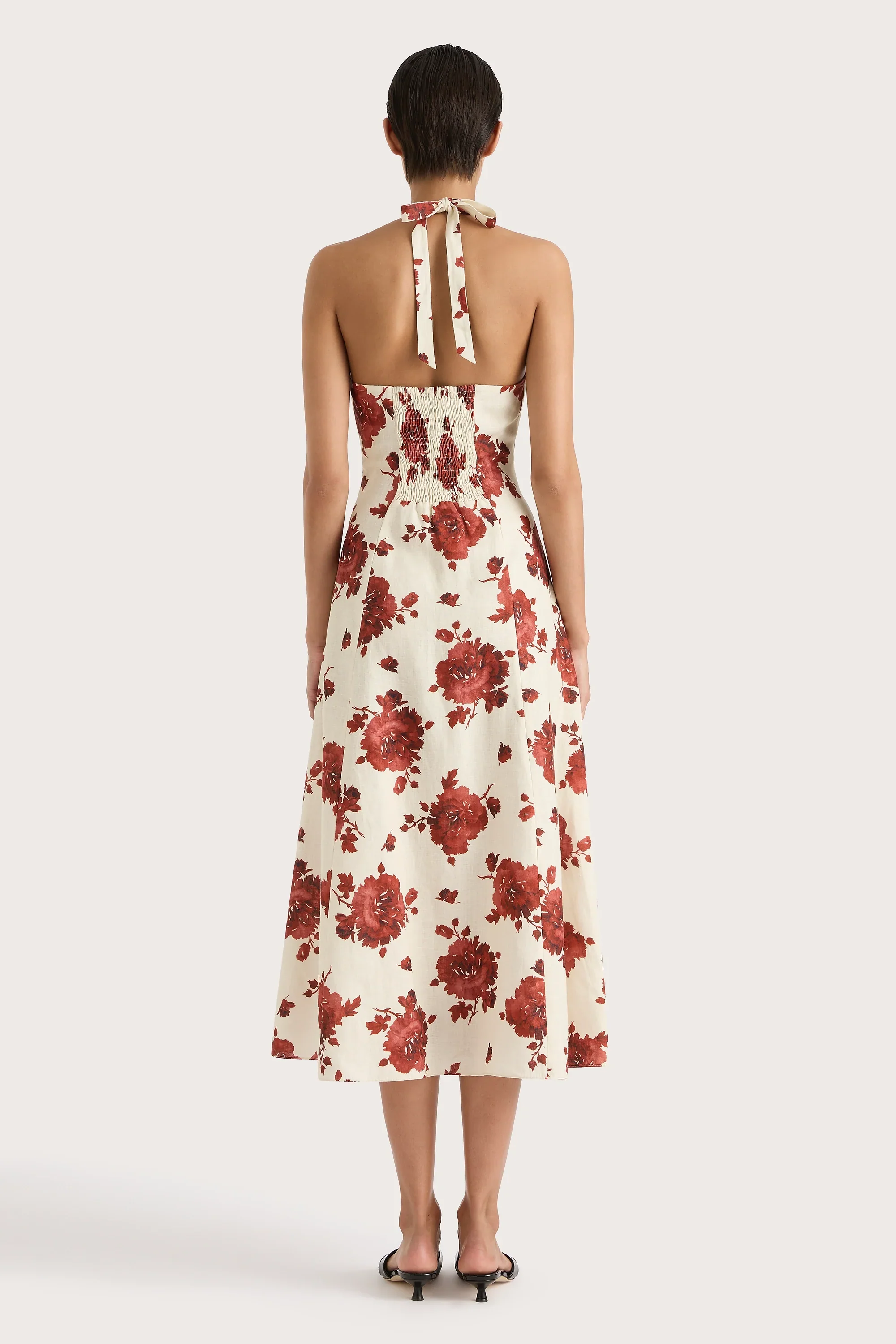 Faithfull - Marais Midi Dress Cecile Floral Garnet - Final Sale - Image 5