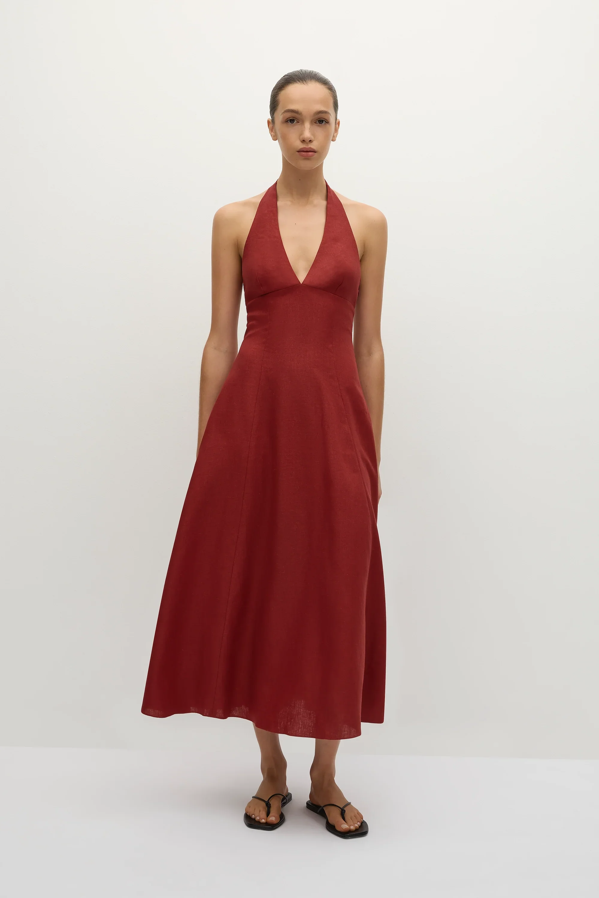 Faithfull - Marais Midi Dress Deep Red - Final Sale