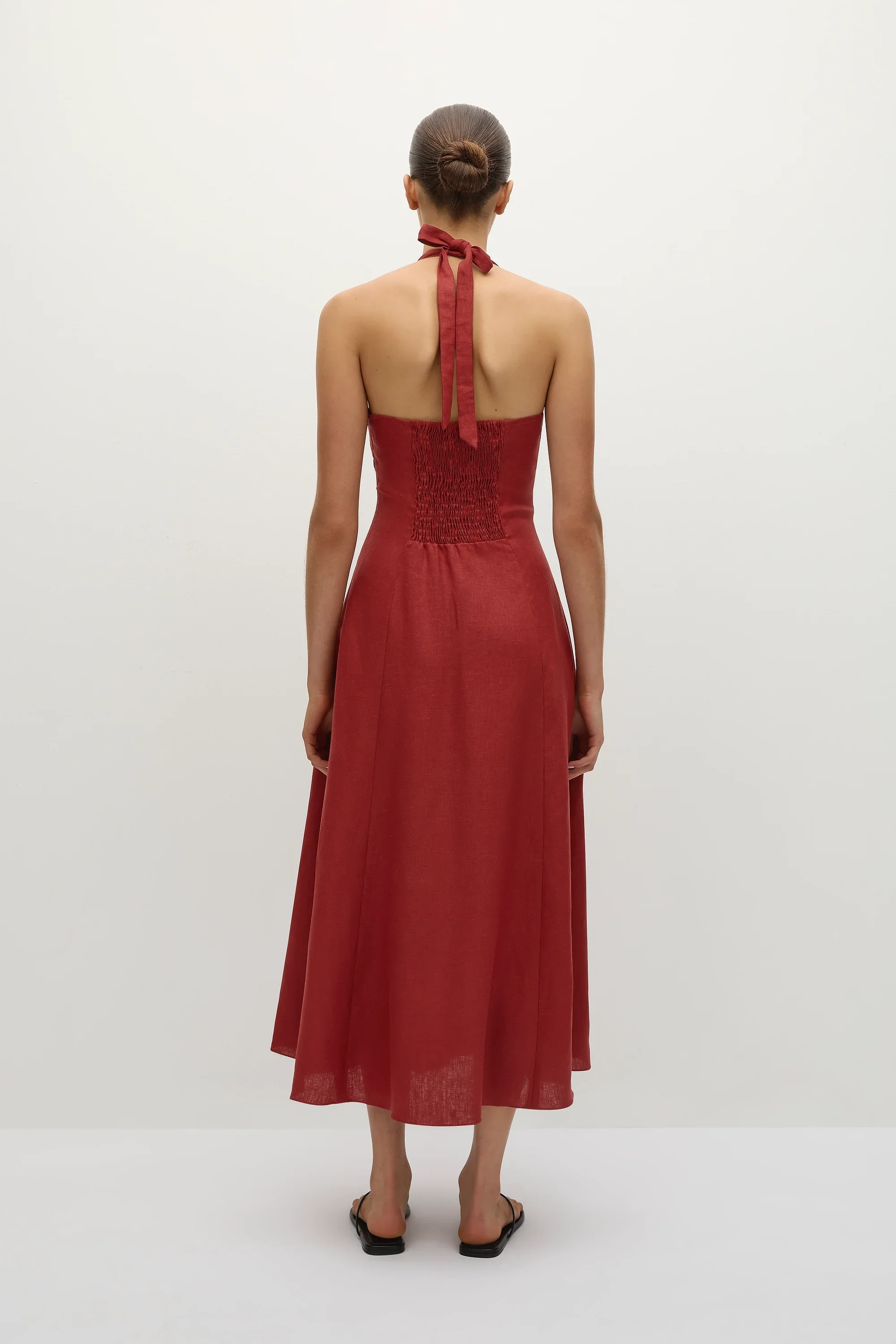 Faithfull - Marais Midi Dress Deep Red - Final Sale - Image 4