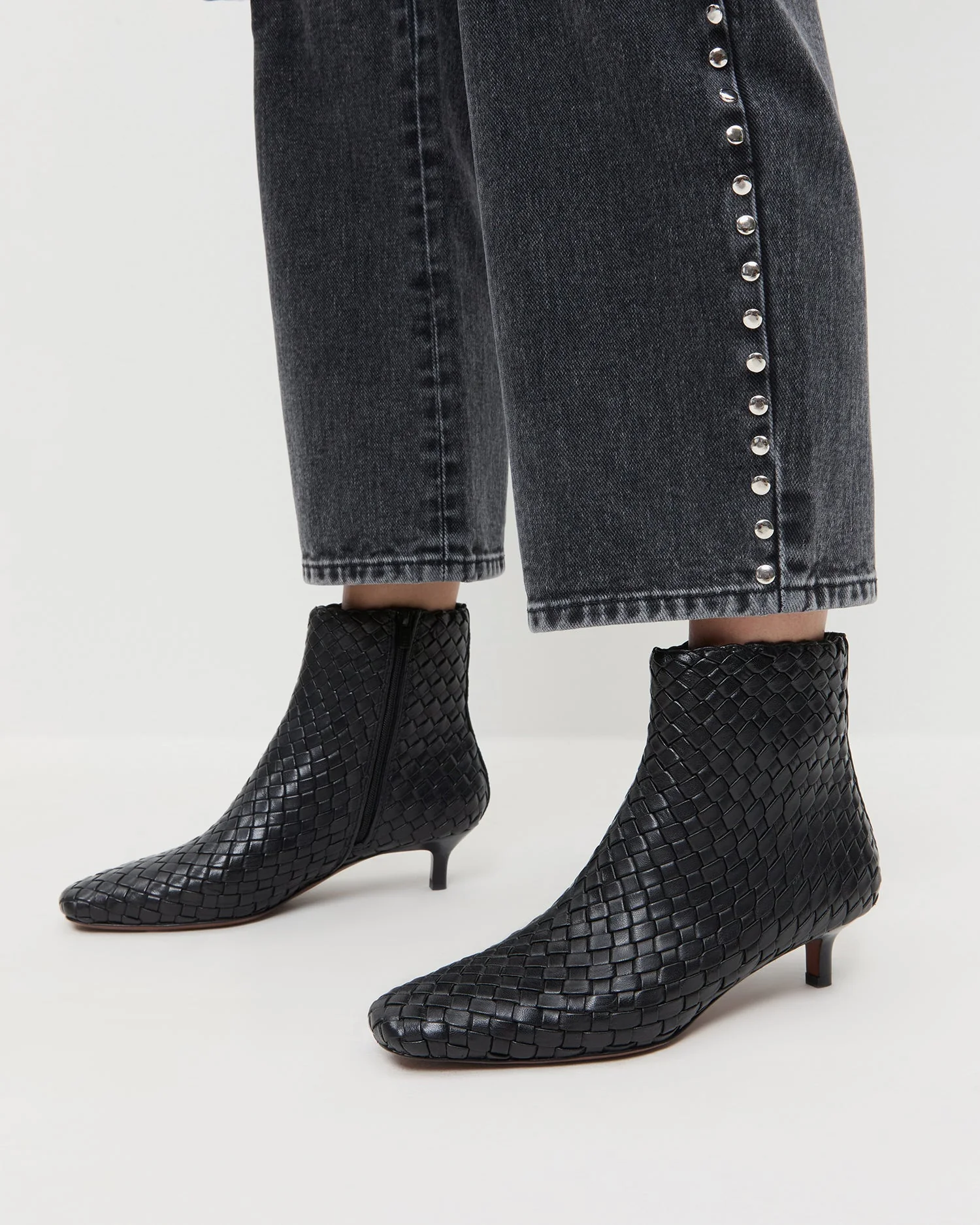 Loeffler Randall - Marcella Black Woven Ankle Boot - Image 2