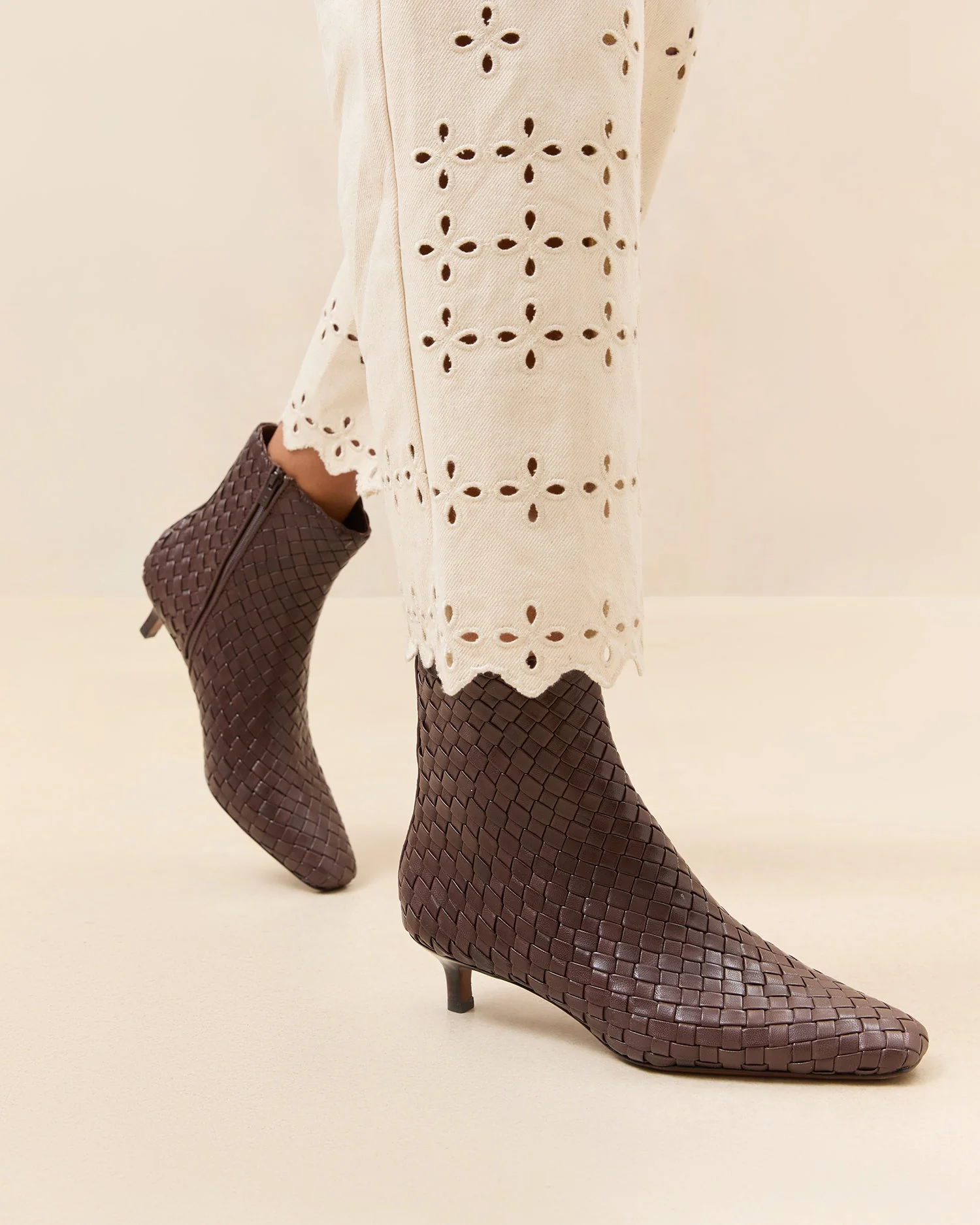 Loeffler Randall - Marcella Espresso Woven Ankle Boot - Image 2