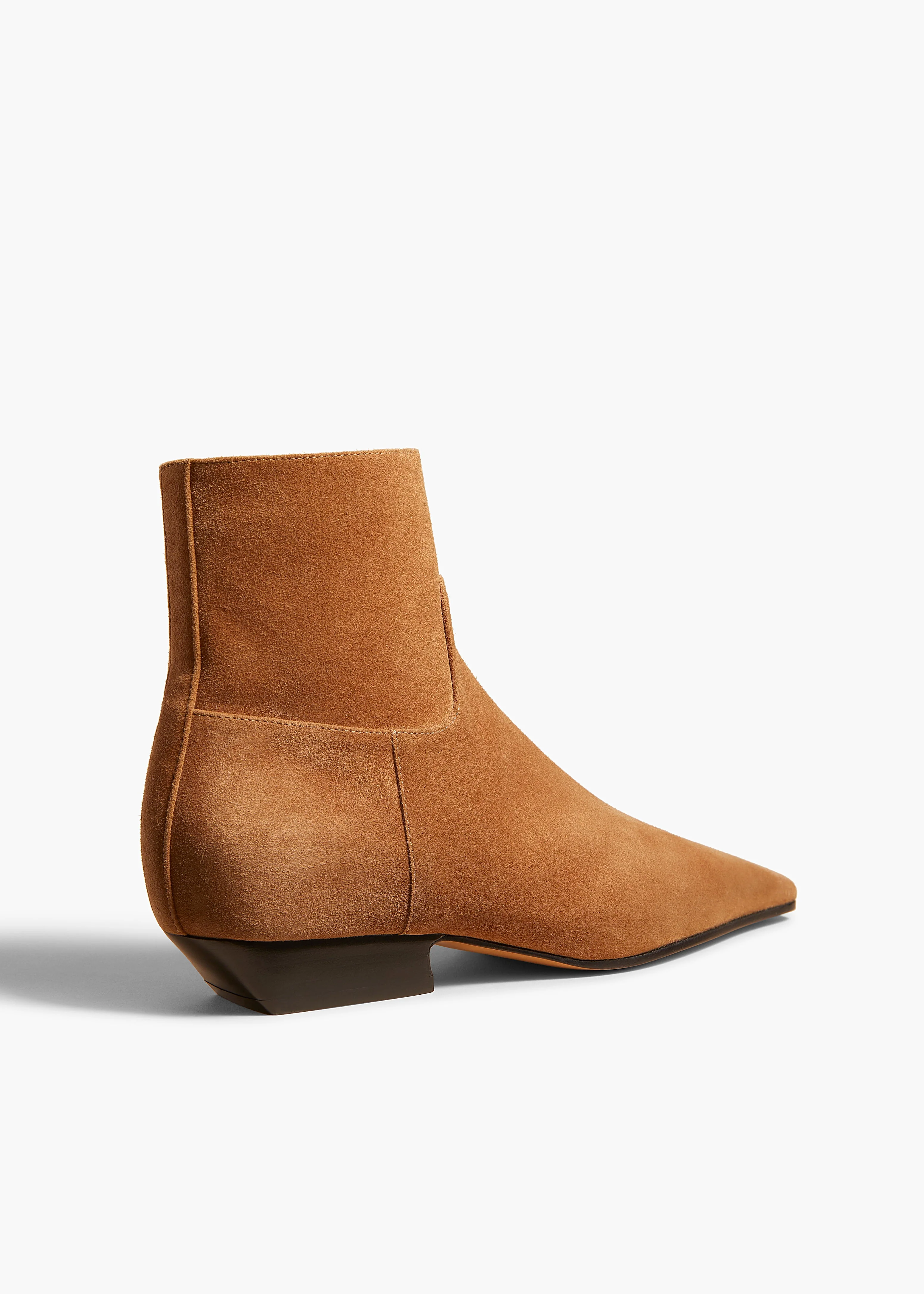 Khaite - Marfa Ankle Boot in Camel Suede - Image 3