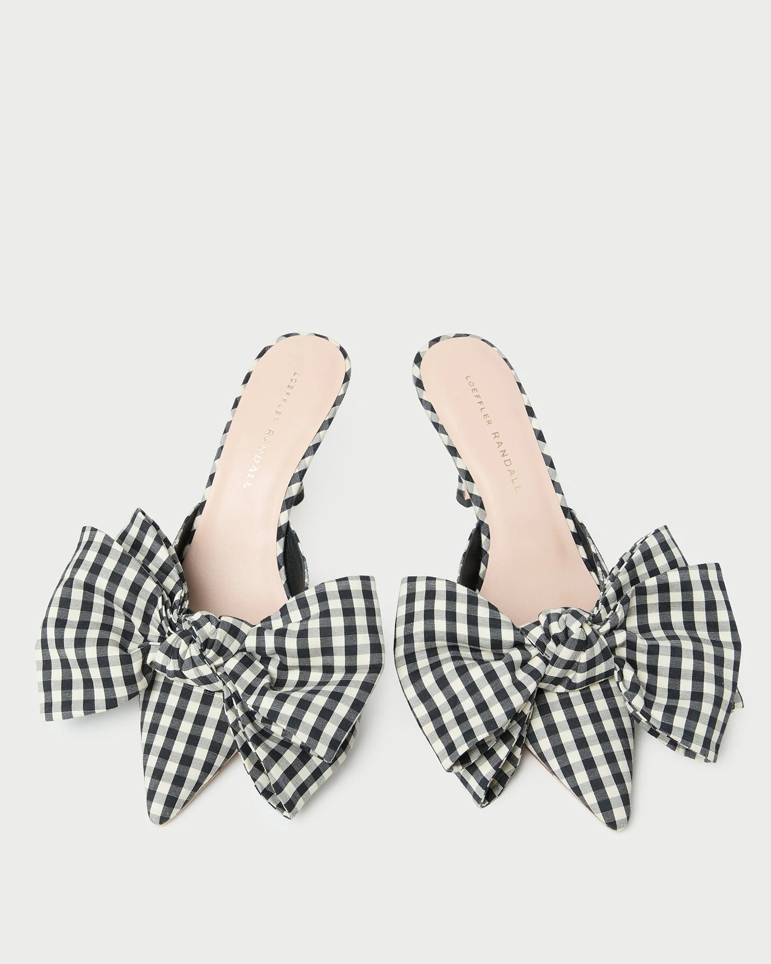 Loeffler Randall - Margot Black/White Gingham Bow Mule - Image 3