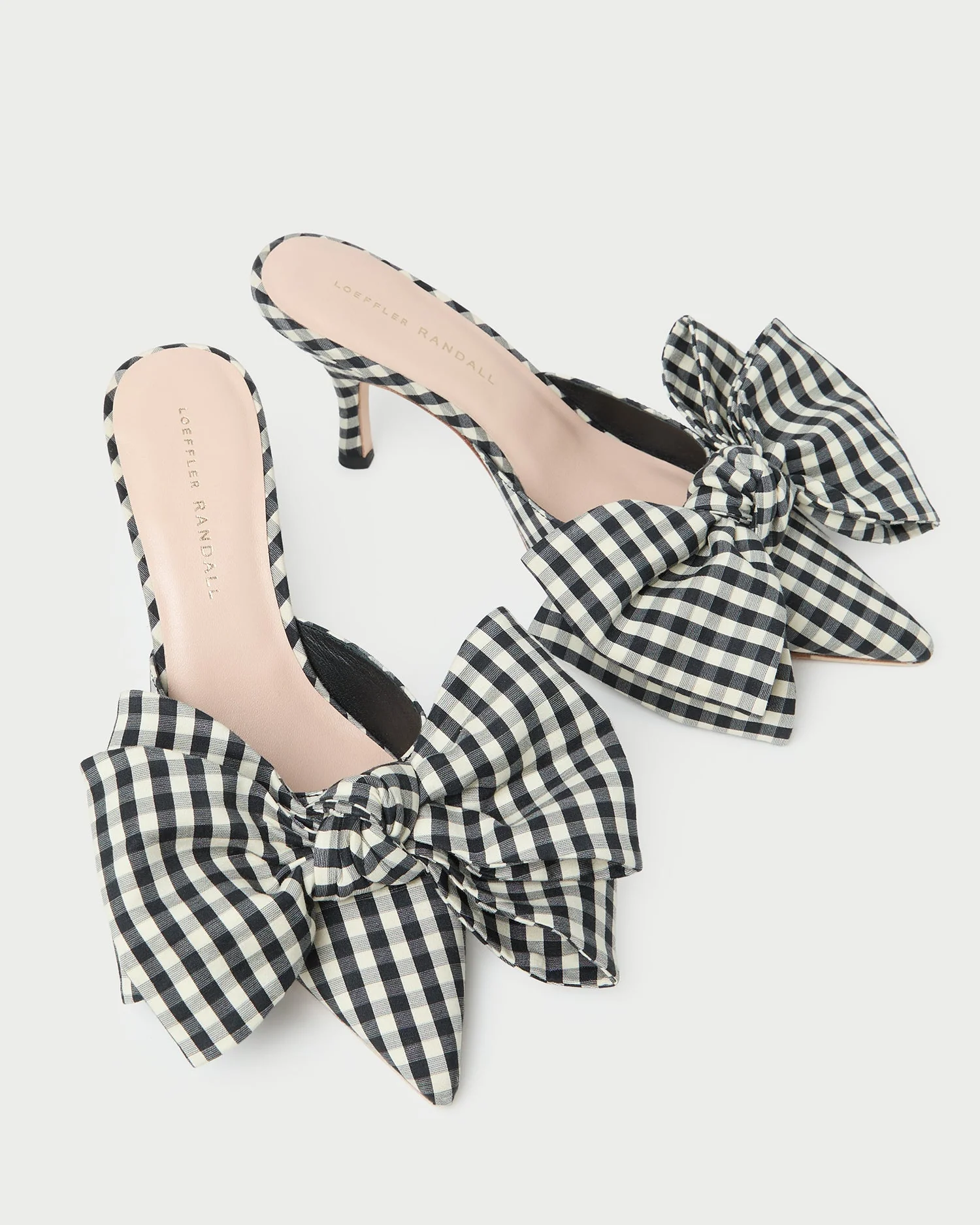 Loeffler Randall - Margot Black/White Gingham Bow Mule - Image 4
