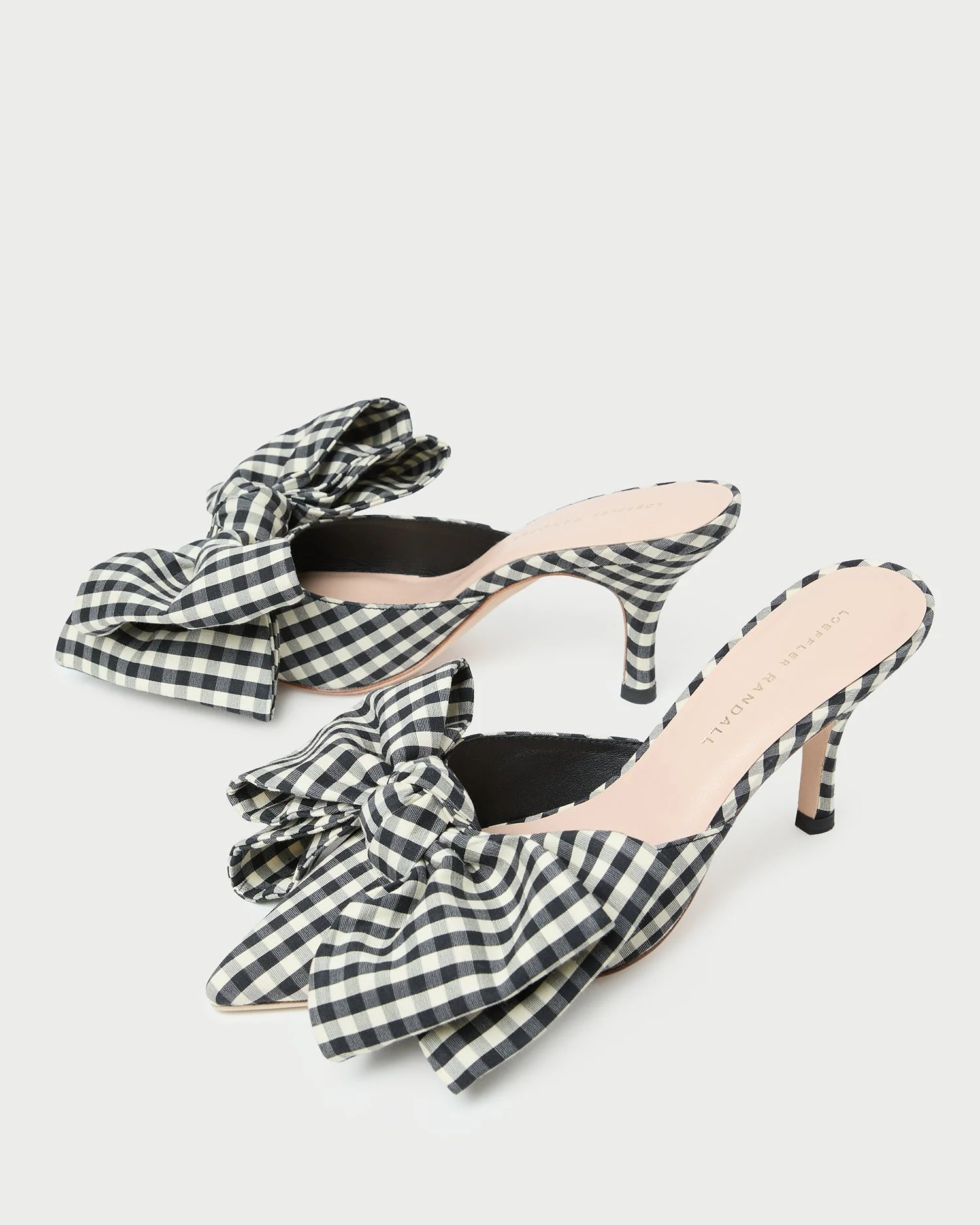 Loeffler Randall - Margot Black/White Gingham Bow Mule - Image 5