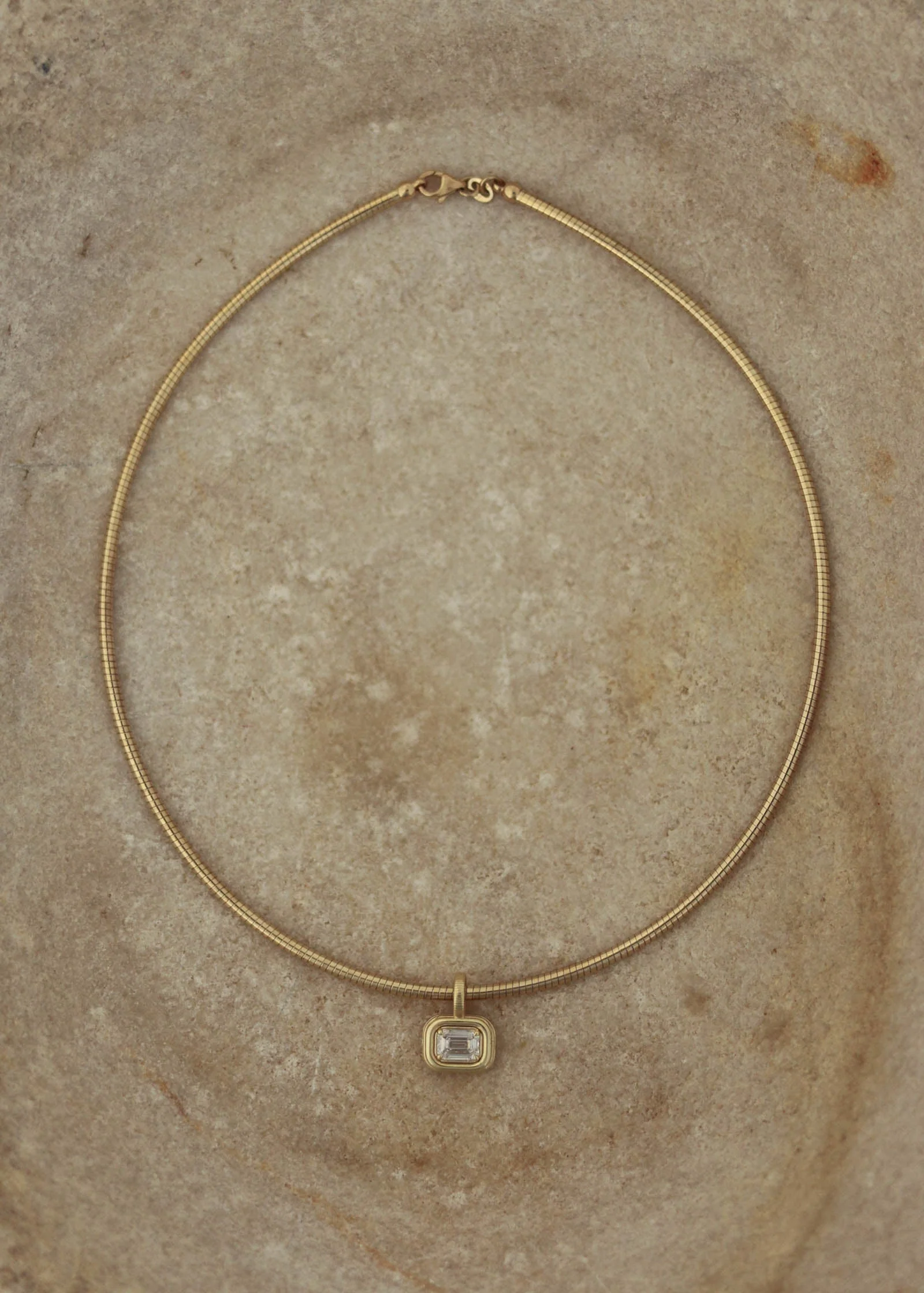Kinn - Margot Pendant Emerald Cut Diamond Necklace - Image 3