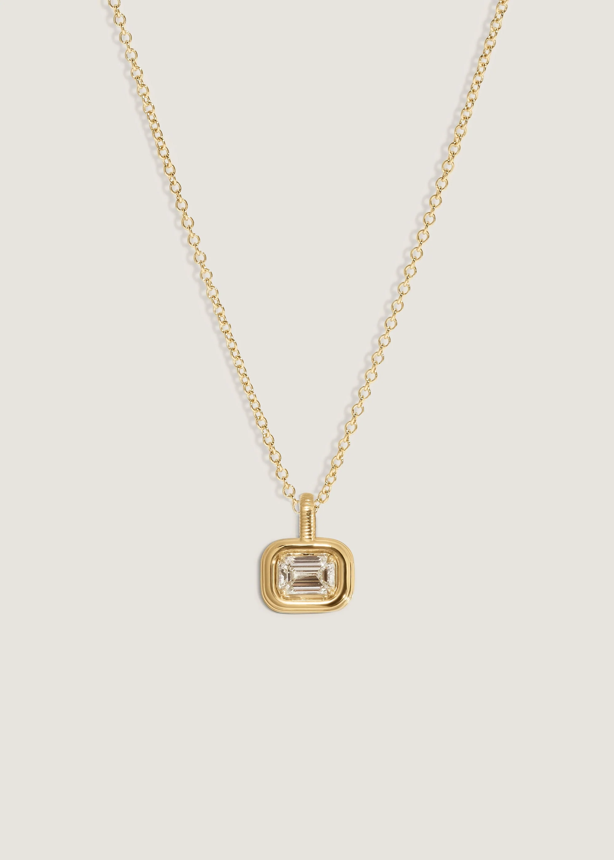 Kinn - Margot Pendant Emerald Cut Diamond Necklace - Image 5