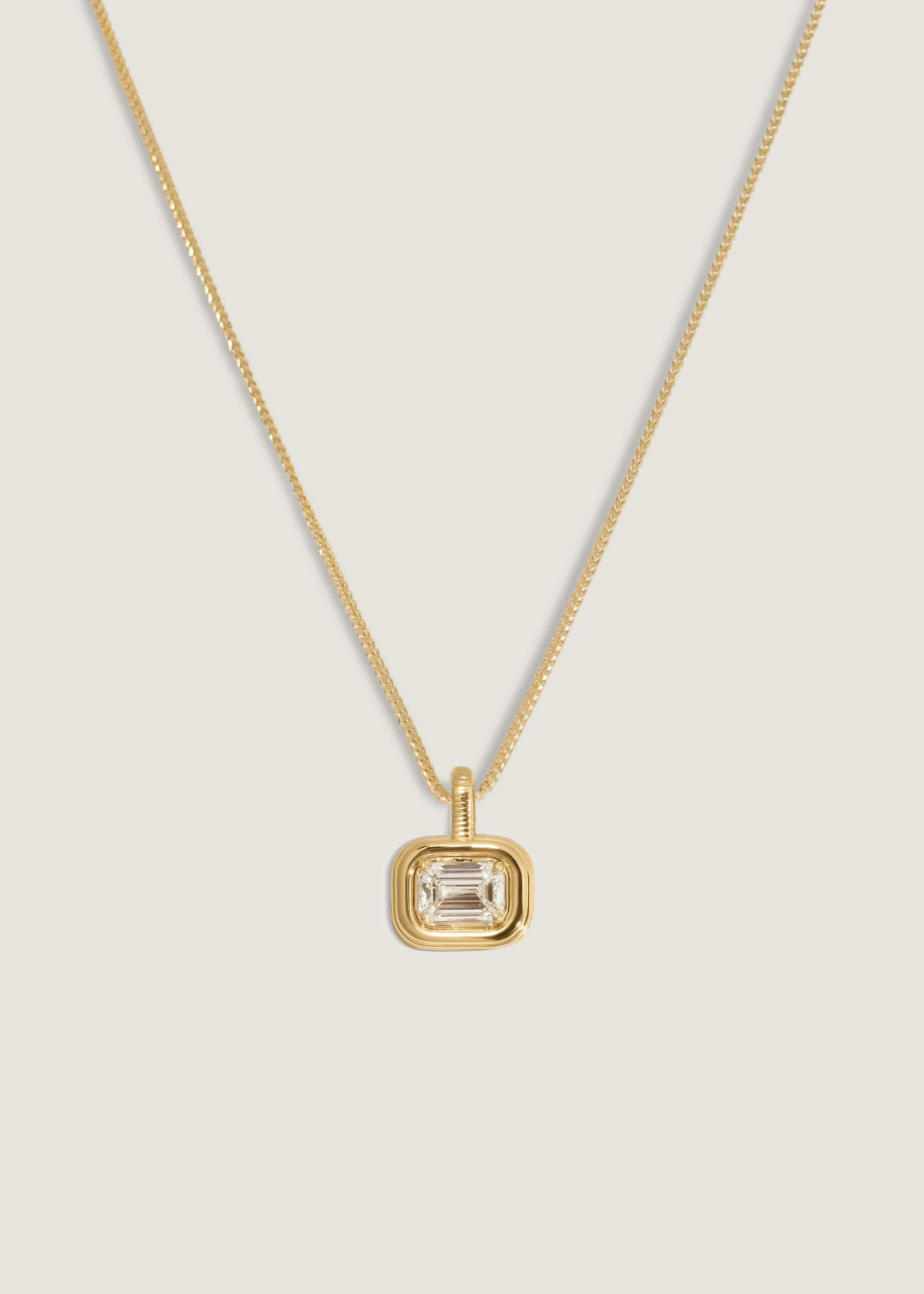 Kinn - Margot Pendant Emerald Cut Diamond Necklace - Image 6
