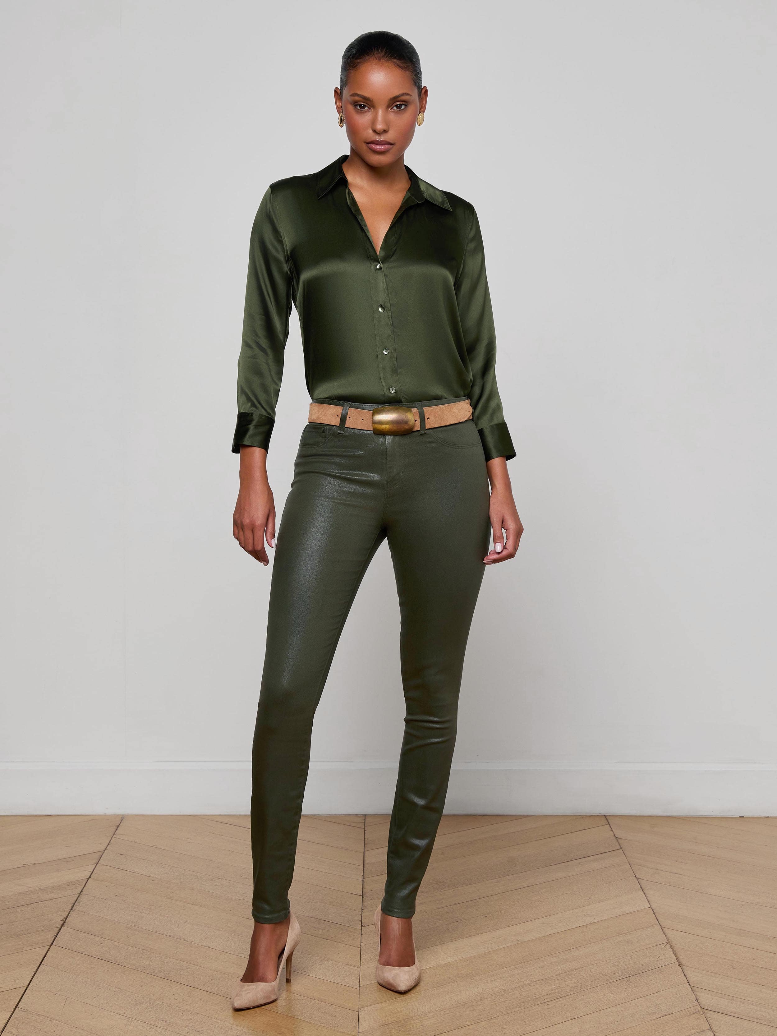 L'AGENCE - Marguerite Coated Skinny Jean