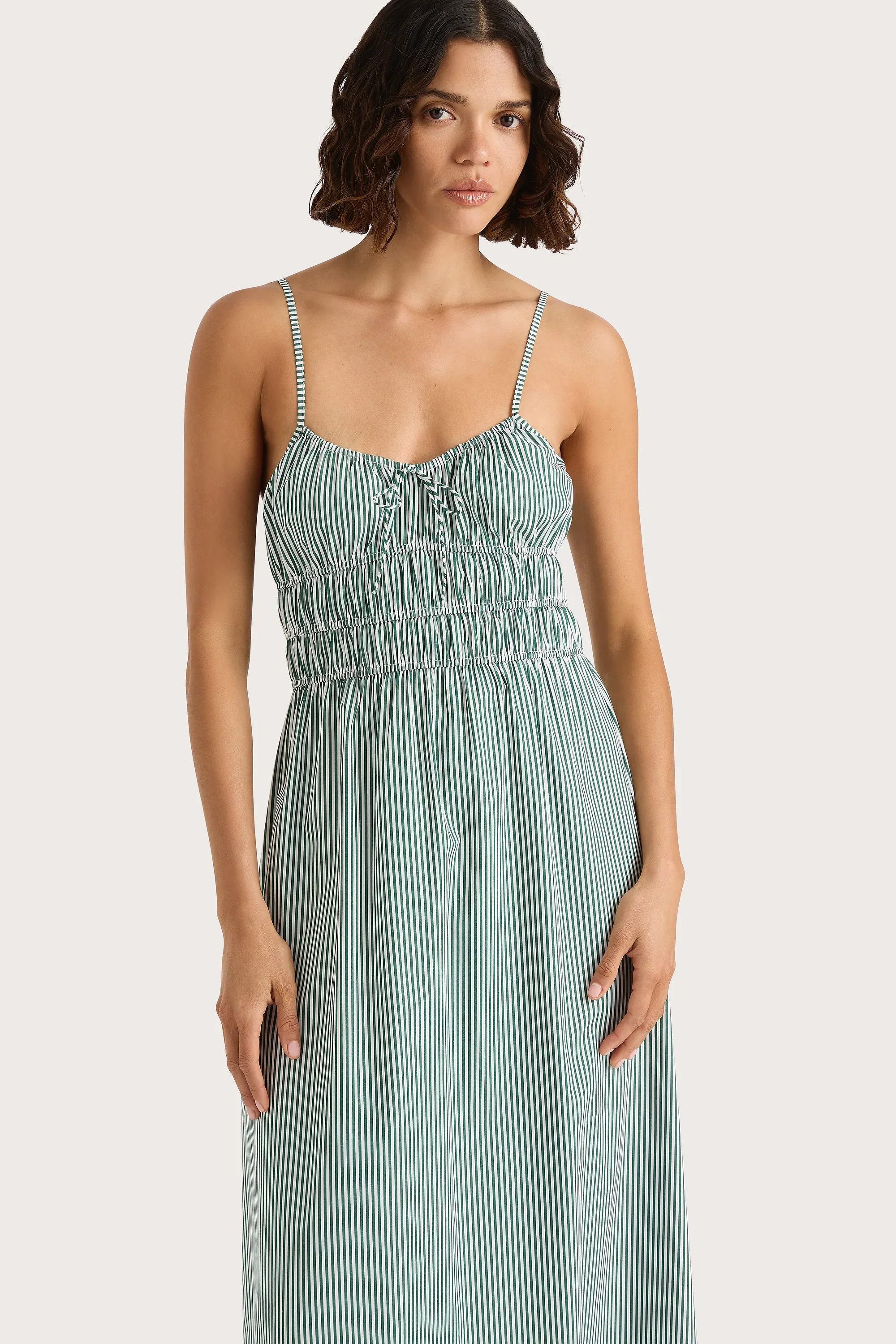 Faithfull - Marianne Midi Dress Green Stripe - Final Sale - Image 3
