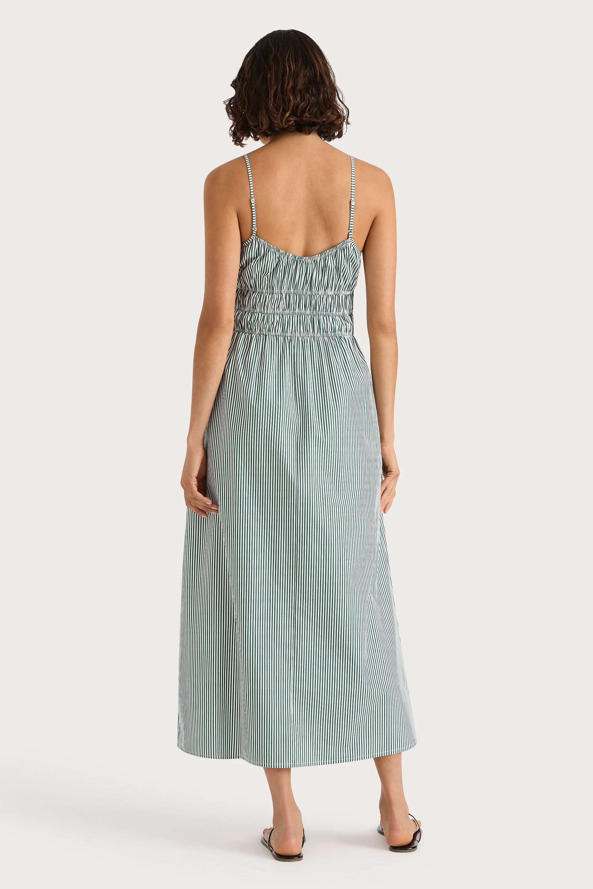 Faithfull - Marianne Midi Dress Green Stripe - Final Sale - Image 5