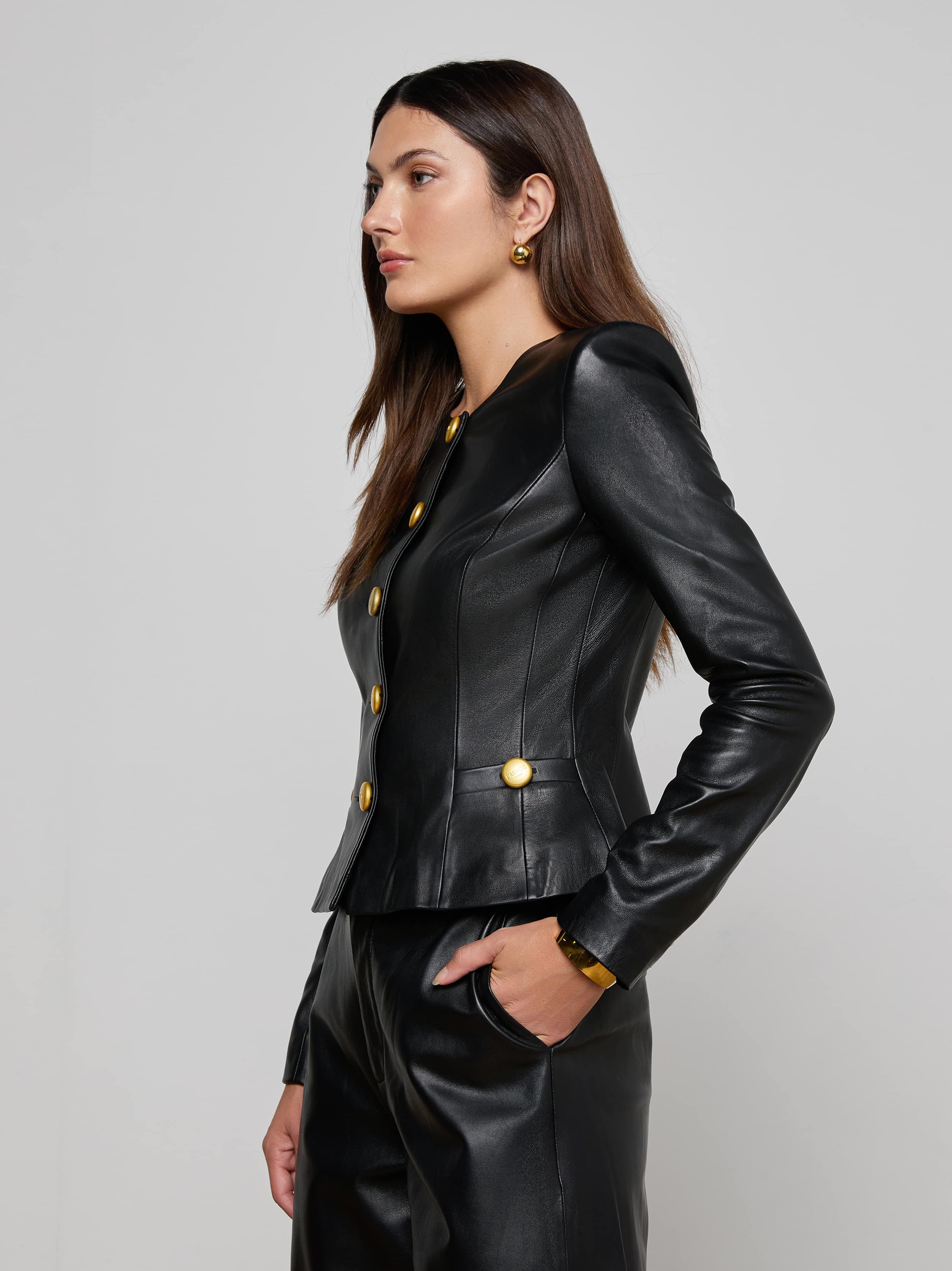 L'AGENCE - Mariella Leather Jacket - Image 2